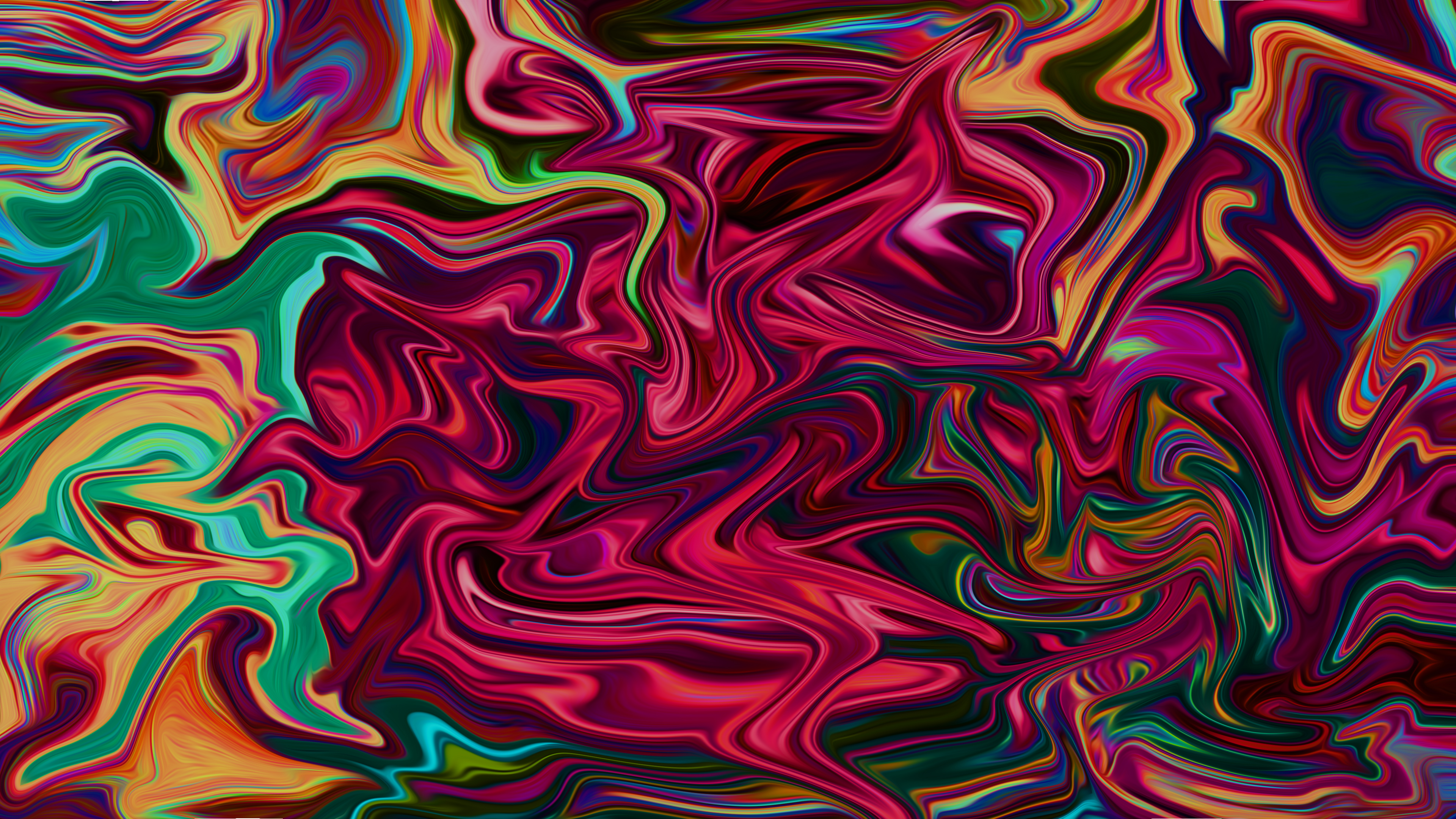 Abstract Fluid Liquid Colorful Artwork Digital Art Shapes Paint Brushes 8 K 3840x2160