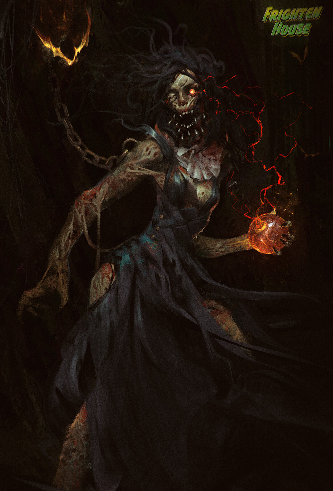 Creature Witch Vladimir Matyukhin Fantasy Art Dark Fantasy Simple Background ArtStation 1080x1589