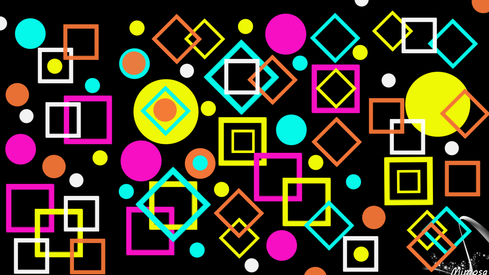Abstract Colorful Colors Digital Art Geometry Shapes 1920x1080