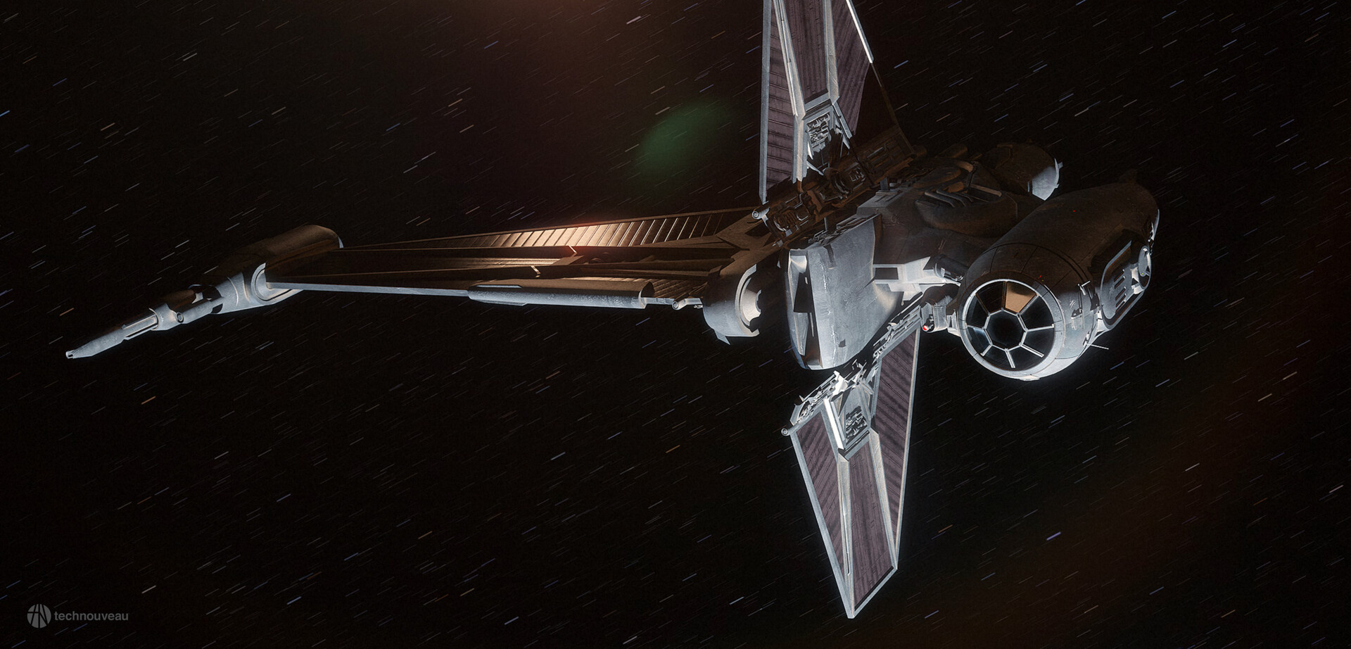 Rasmus Poulsen ArtStation Star Wars Ships Digital Art CGi Render Star Wars B Wing Fighter 1920x922