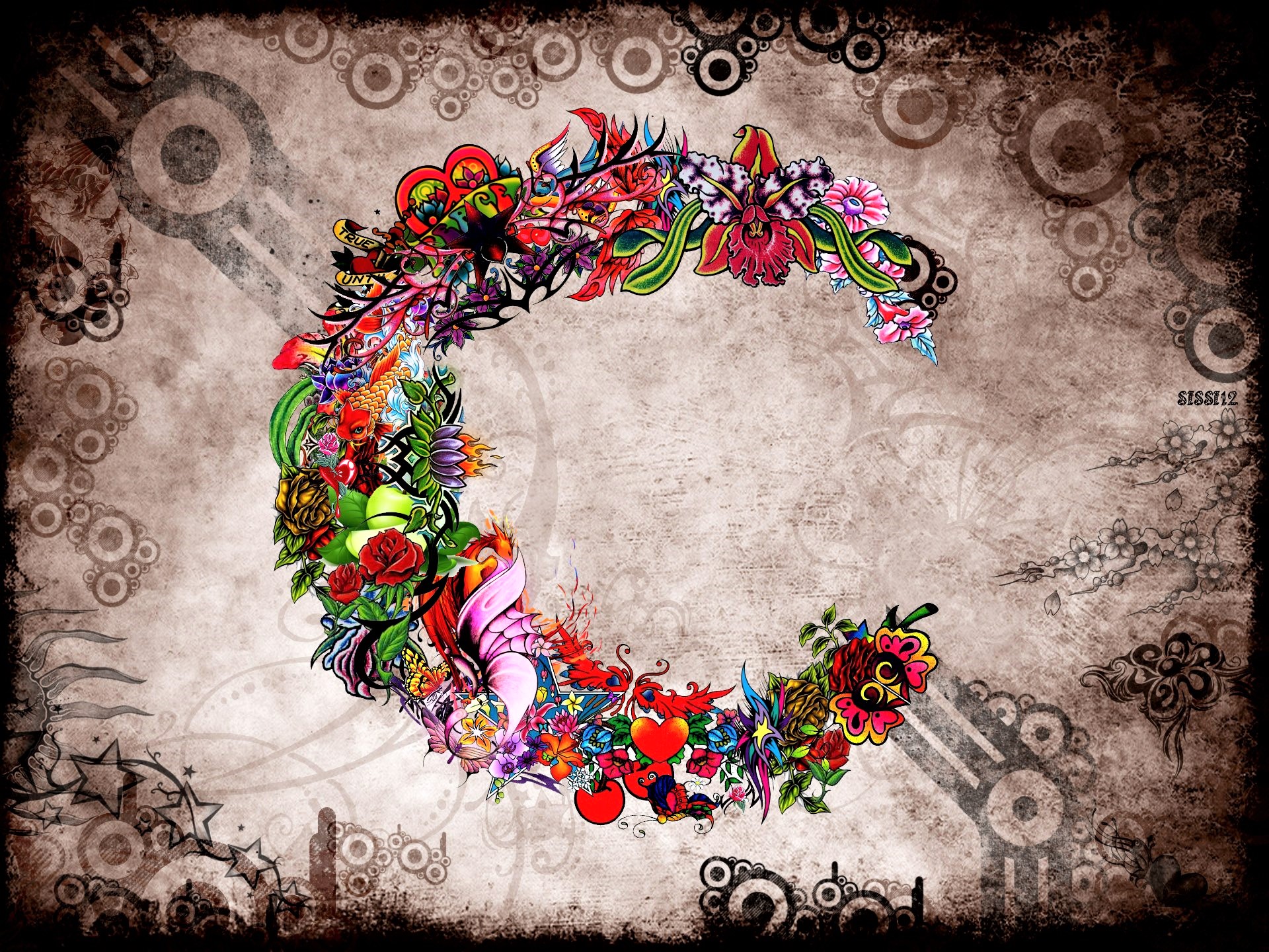 Colorful Flower Letter 1920x1440