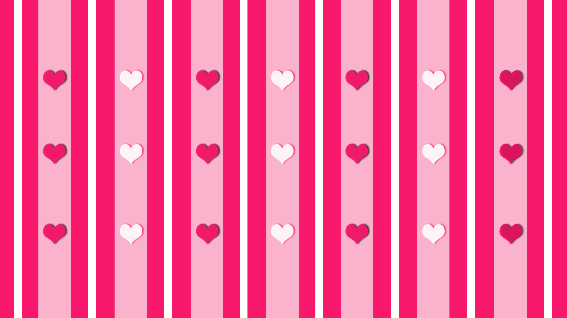 Digital Art Heart Lines Pink Stripes 1920x1080