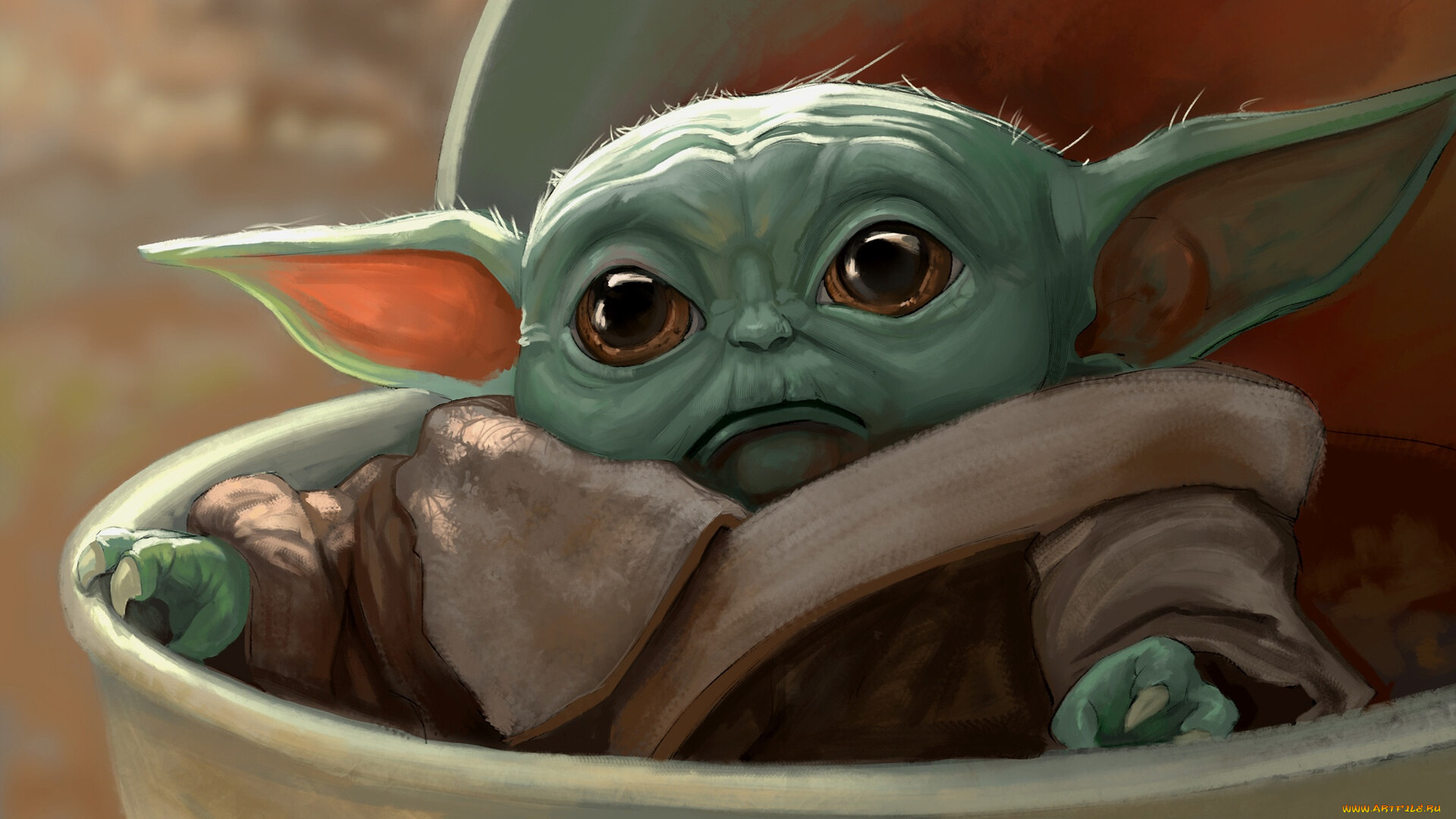 The Mandalorian Artwork Science Fiction Baby Yoda 1920x1080