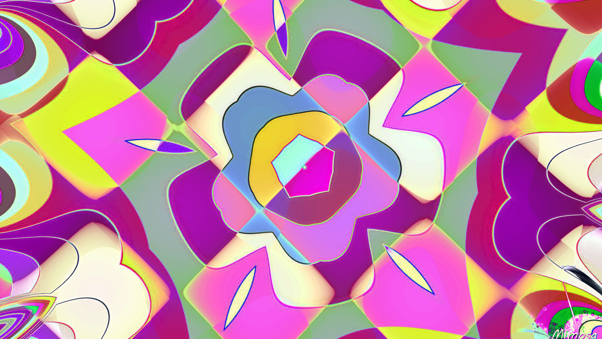 Abstract Colorful Digital Art Geometry Shapes 1920x1080