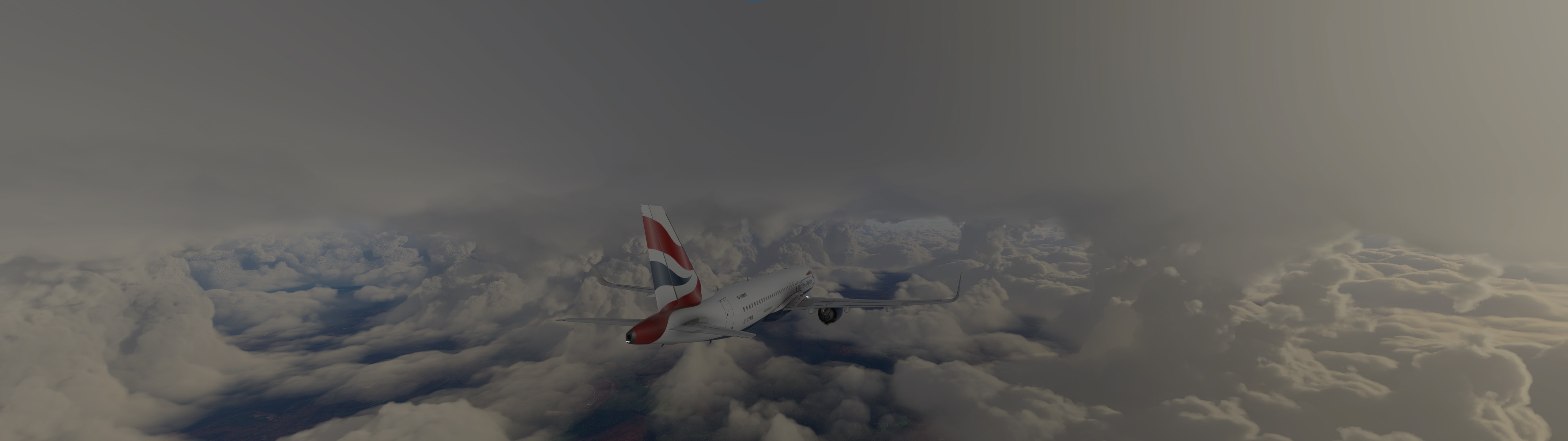 Flight Simulator Flying Airbus A320 Sky Clouds Aircraft Airplane 5120x1440