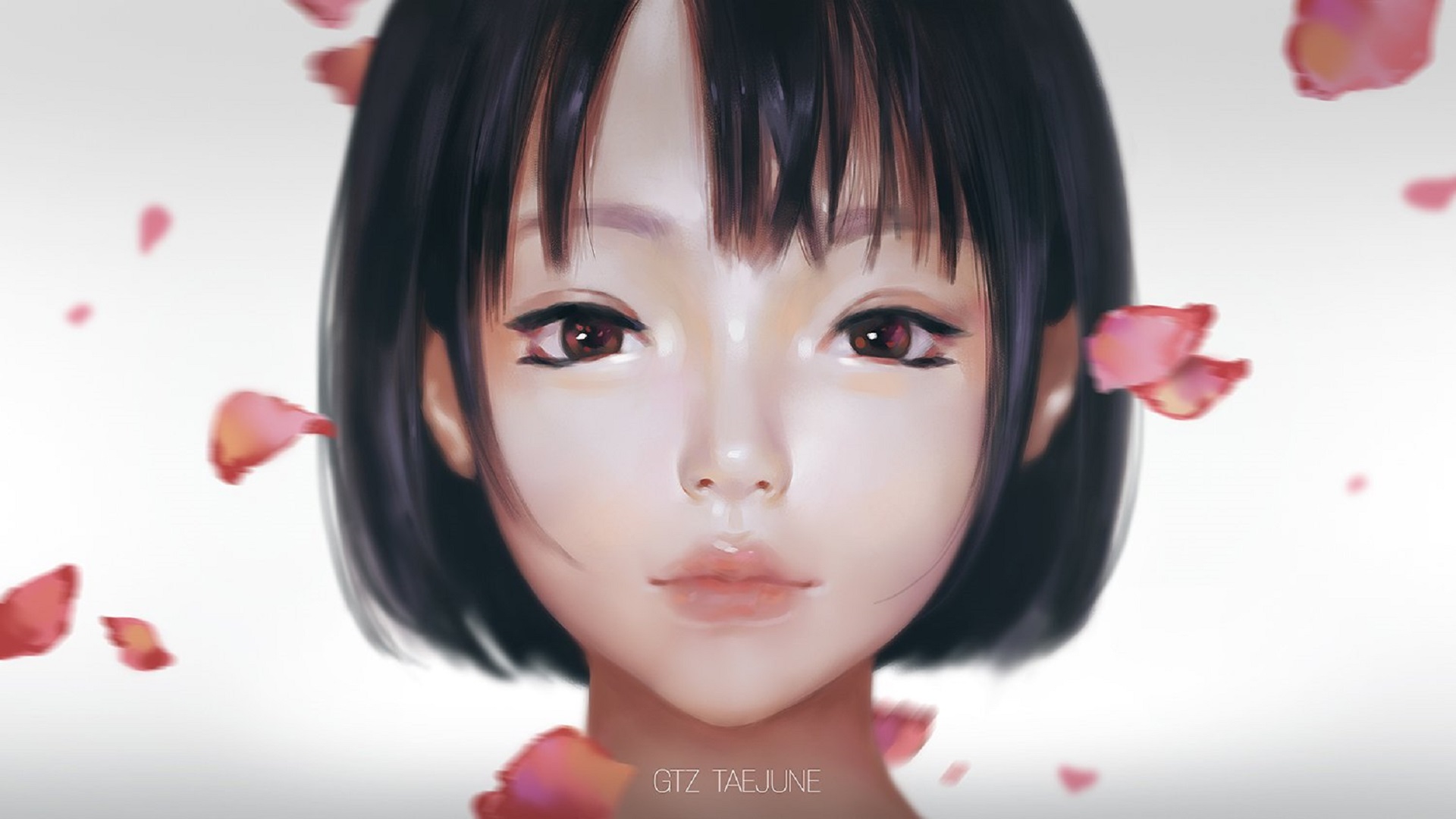 Asian Cute Face Girl Petal 1920x1080