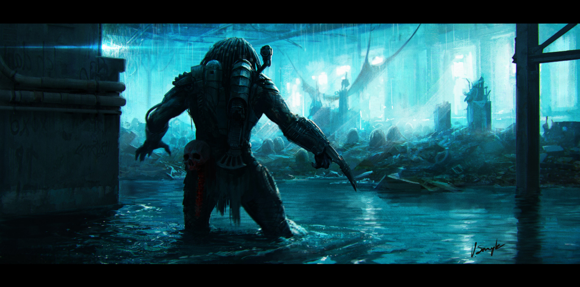 Artwork Science Fiction Predator Creature Horror Creature ArtStation Vitalii Smyk 1920x953