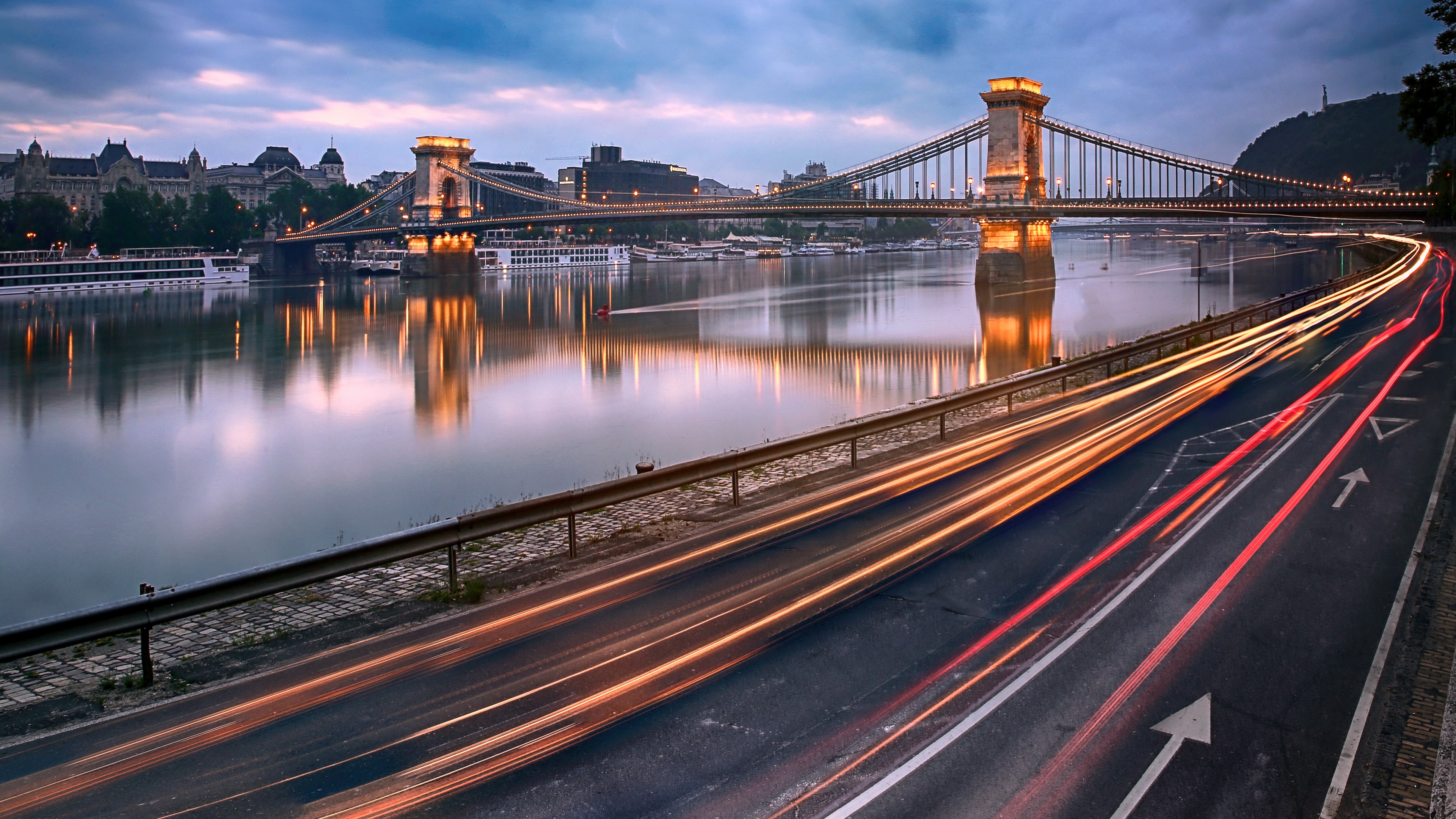 Budapest Chain Bridge Hungary River 3840x2160