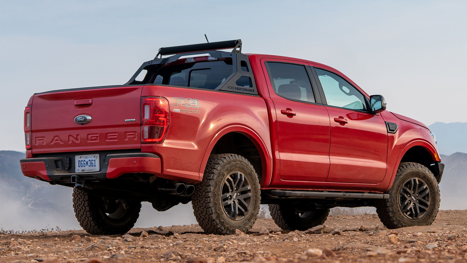 Car Ford Ranger Lariat Fx4 Supercrew Performance Package Off Road Pickup Red Car 1920x1080