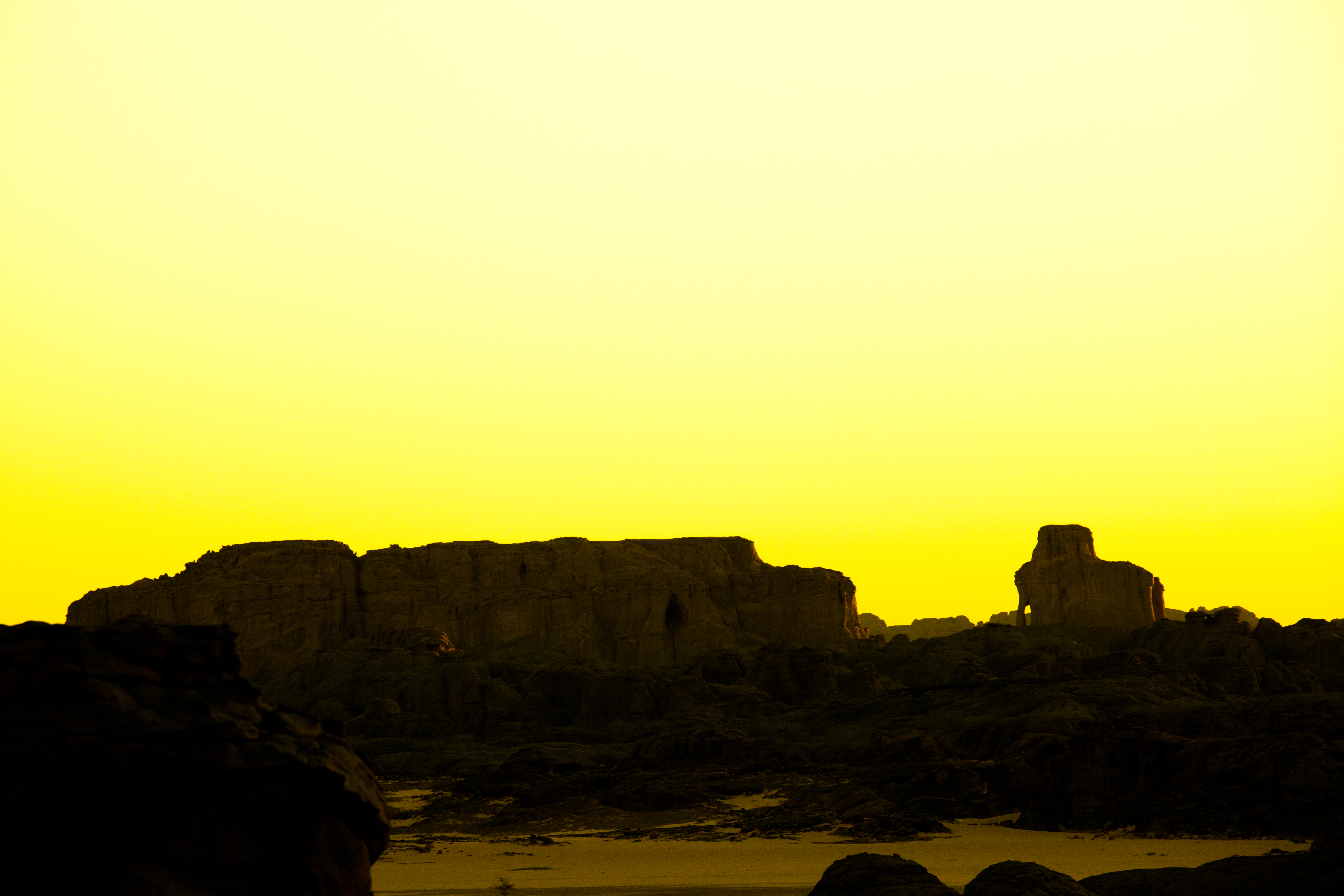 Africa Algeria Desert Rock Sahara Sky Sunrise Tassili N 039 Ajjer Yellow 5616x3744