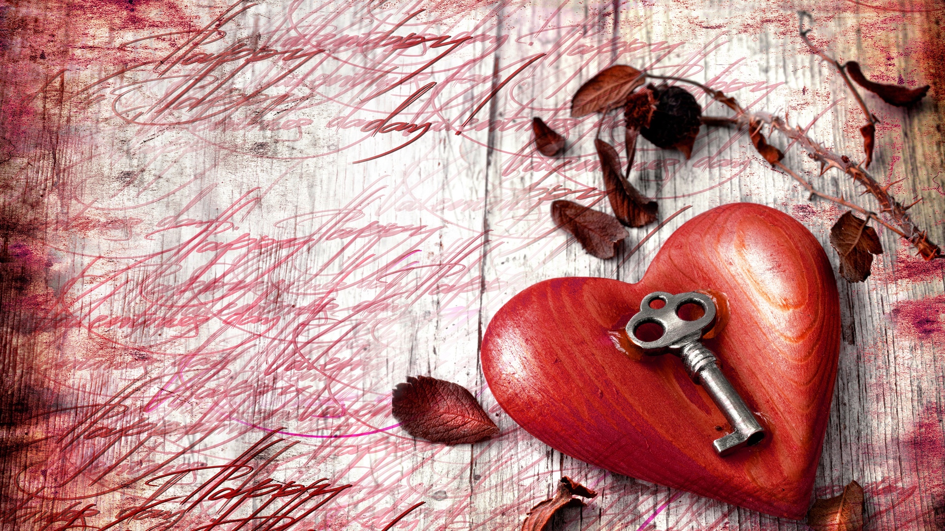 Heart Key Love Wooden 1920x1080