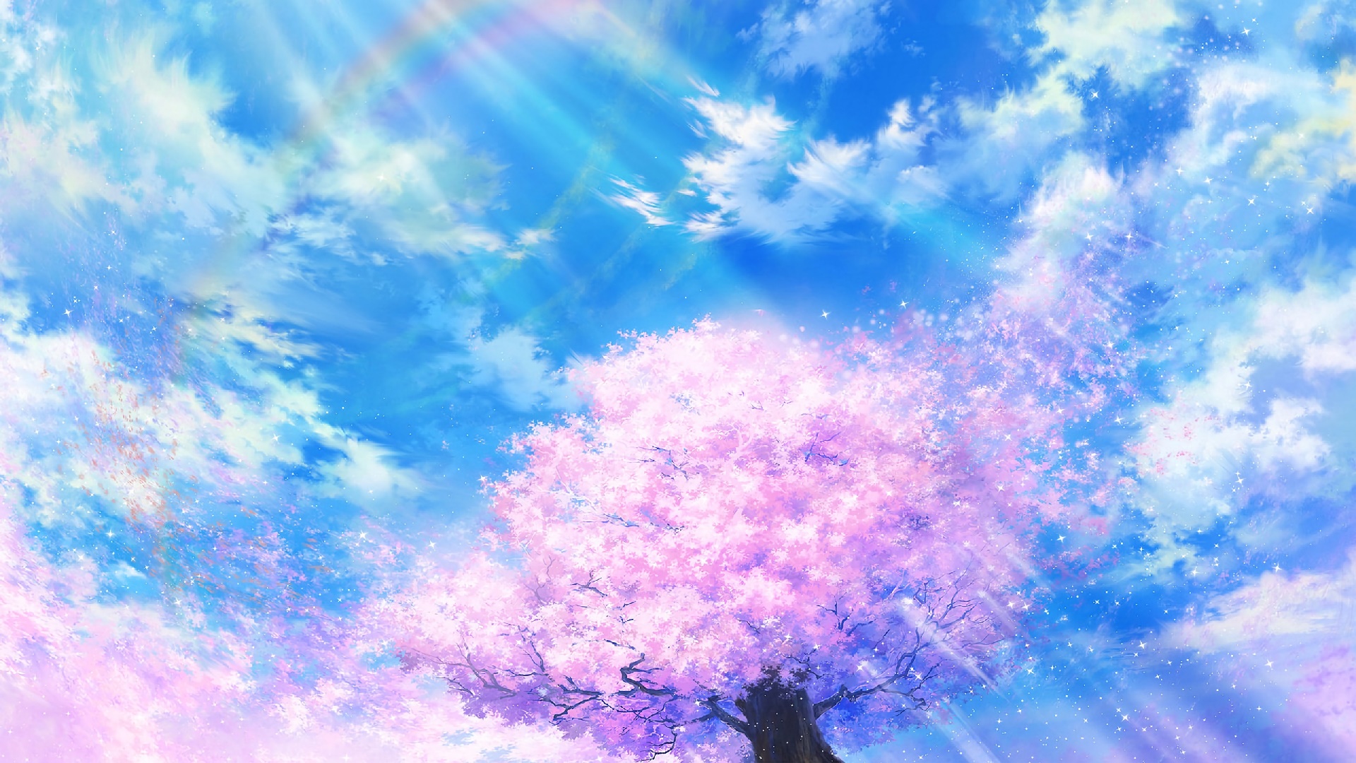 Anime Blossom Spring Sunshine 1920x1080