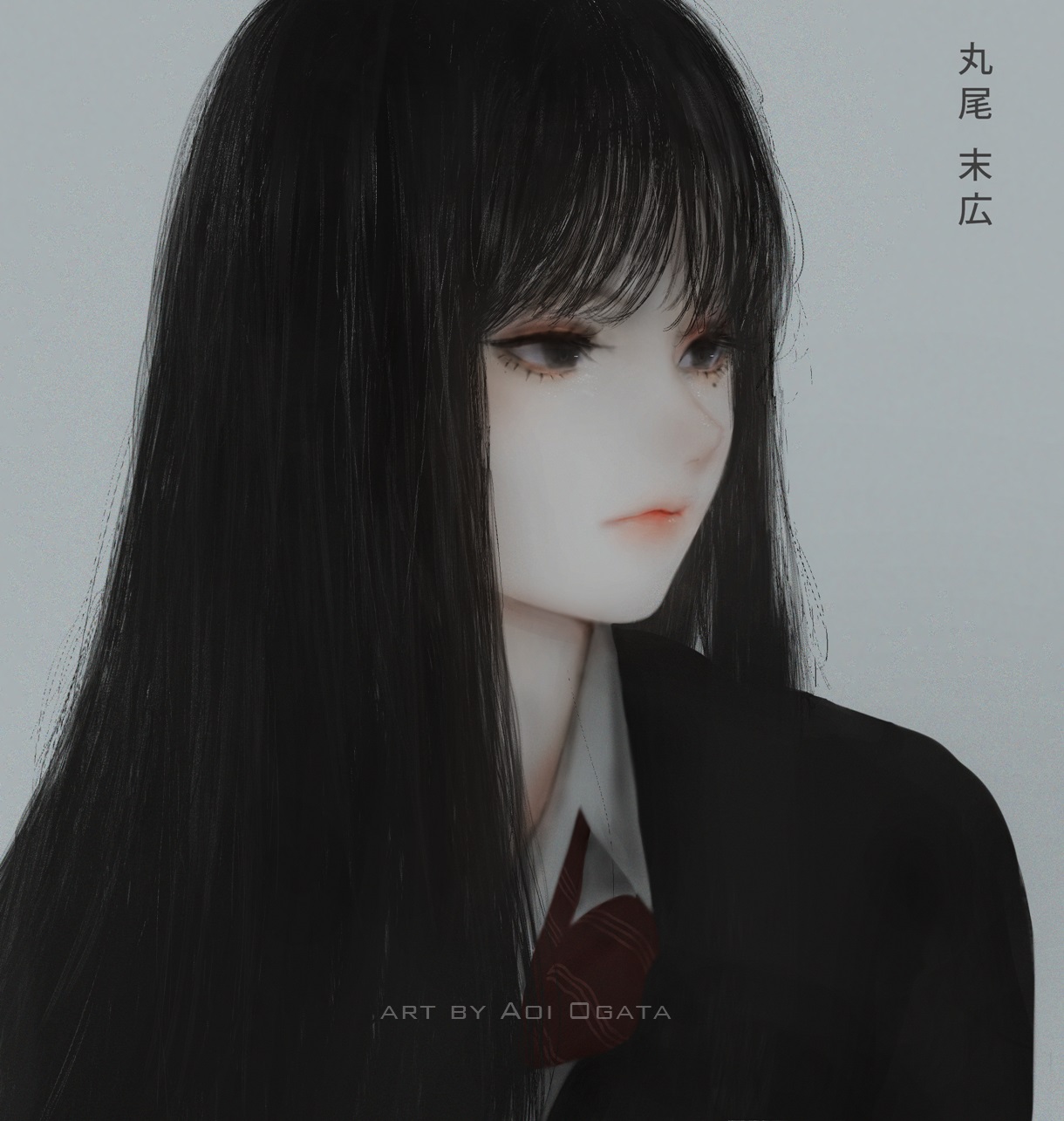 Anime Anime Girls Aoi Ogata Simple Background Fan Art Tomie Kawakami Vertical 1220x1285