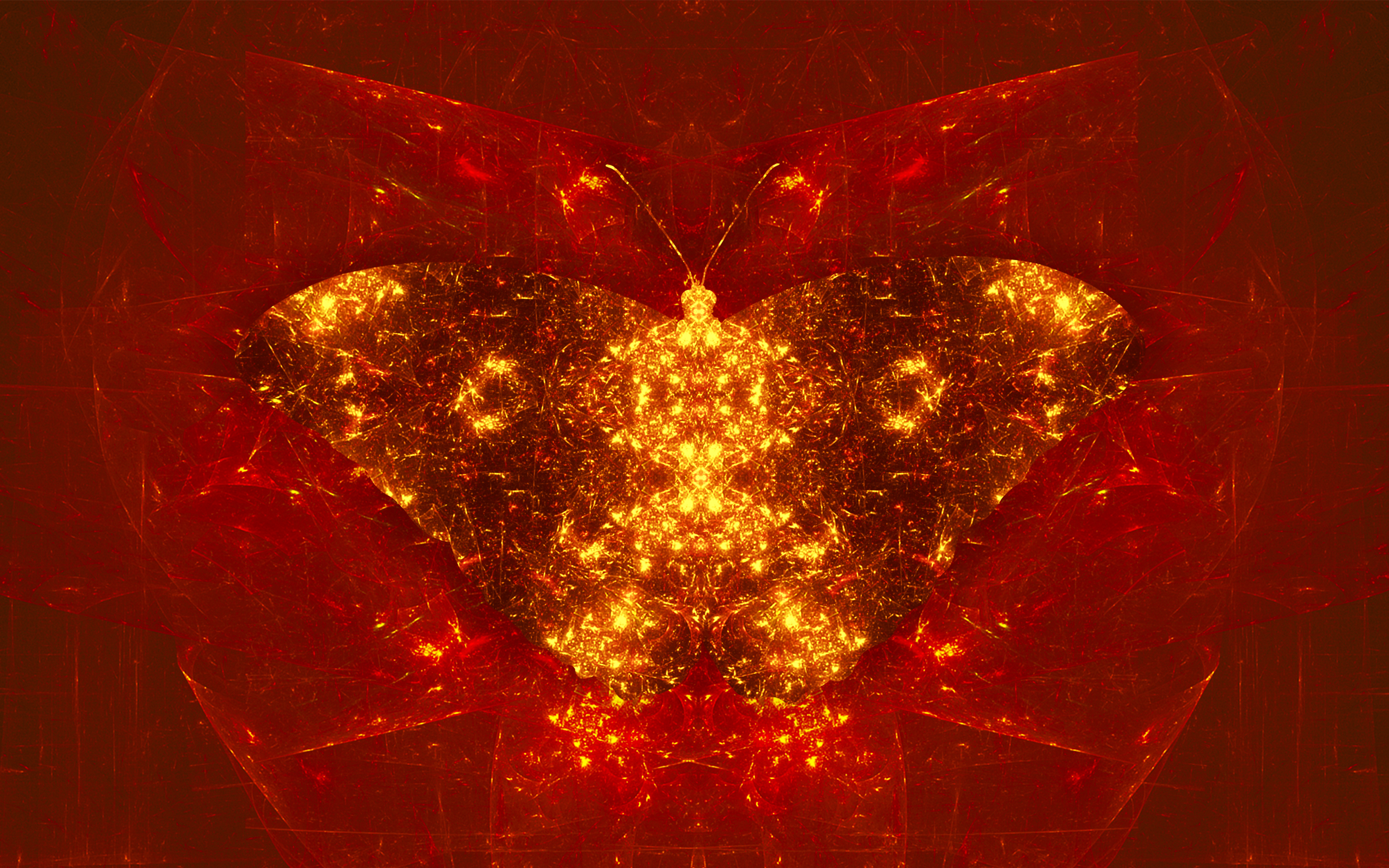 Fractal Butterfly Symmetry Mirrored 3072x1920