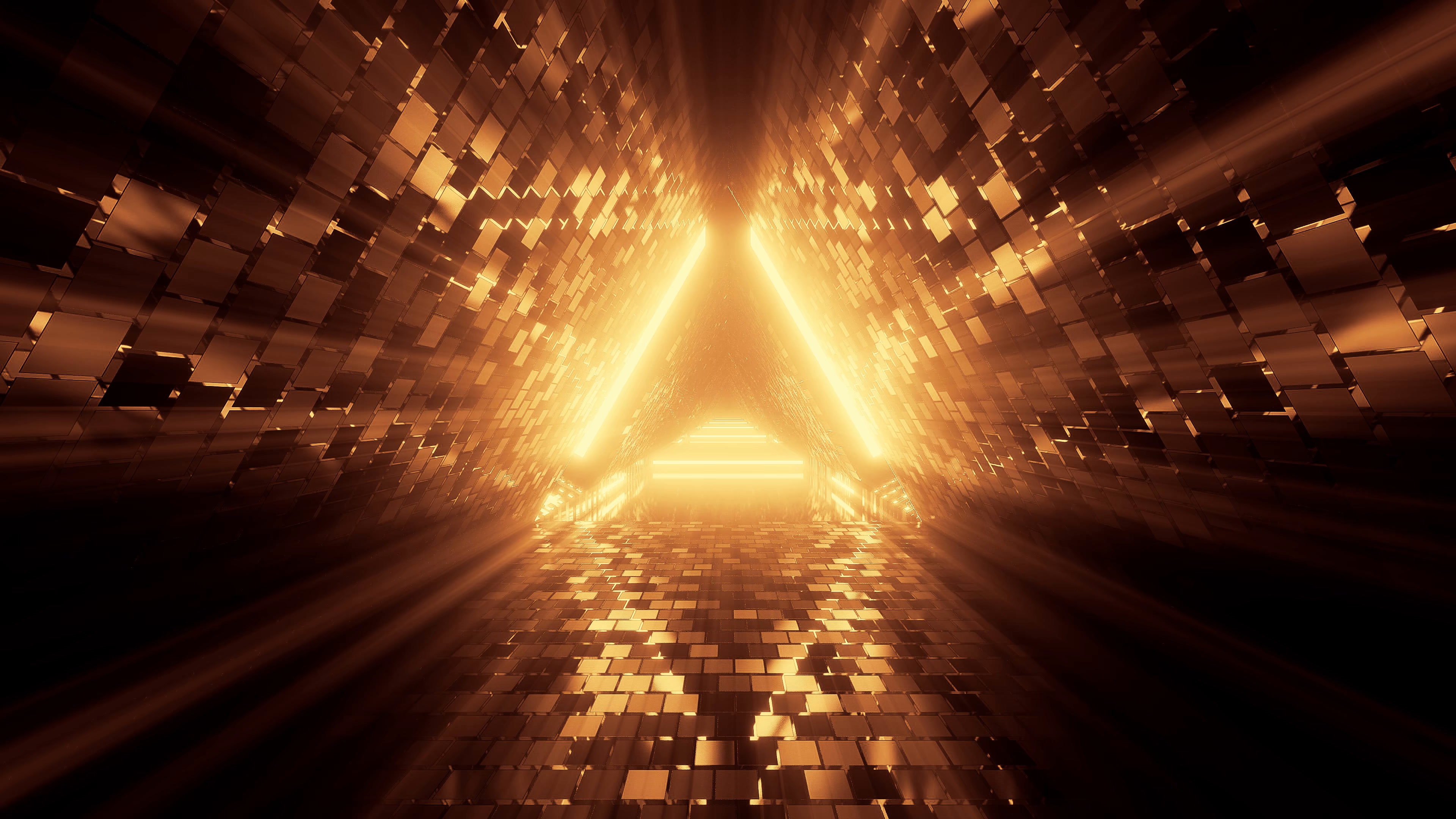 Abstract Tunnel Triangle Neon 4K 3840x2160