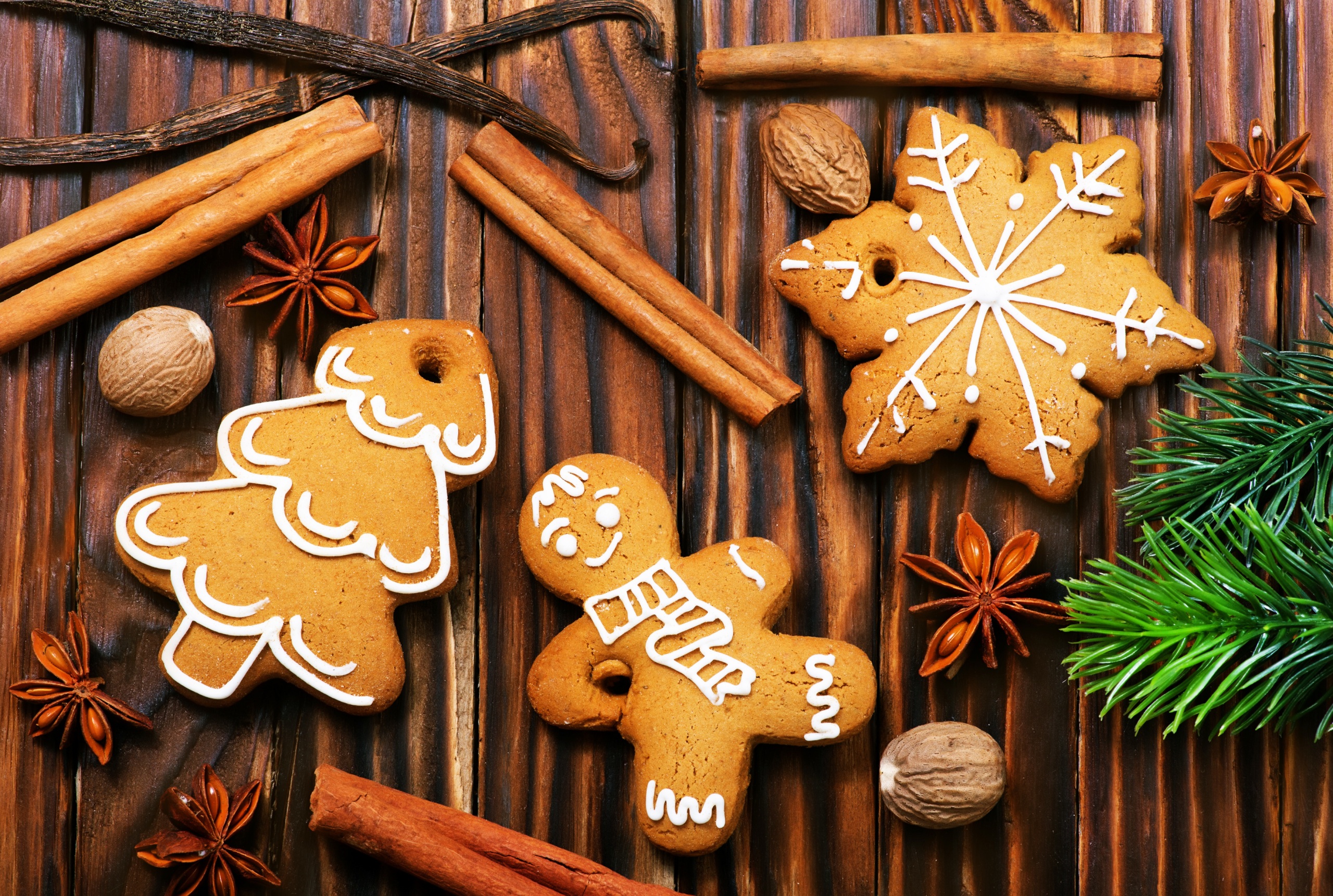 Christmas Christmas Tree Cinnamon Cookie Gingerbread 2560x1721