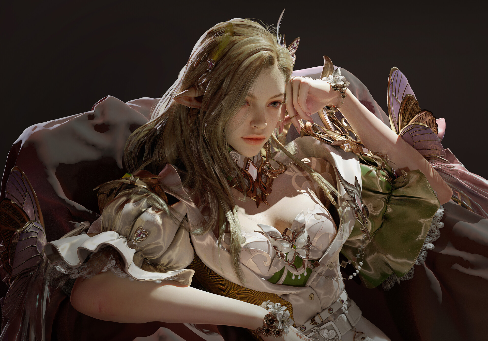 Artwork Fantasy Art Women Elves Elf Ears Blonde CGi 1920x1340