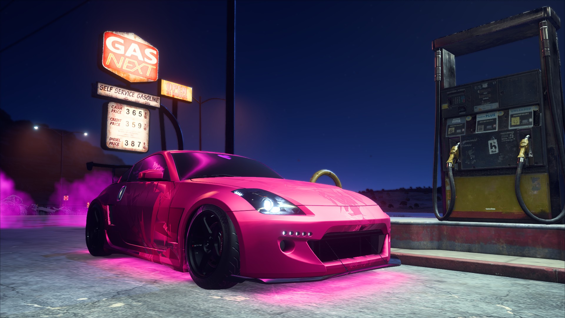 Need For Speed Need For Speed Payback Car Nissan 350Z Nissan Night Pink Cars Gas Stations Nismo Tuni 1920x1080