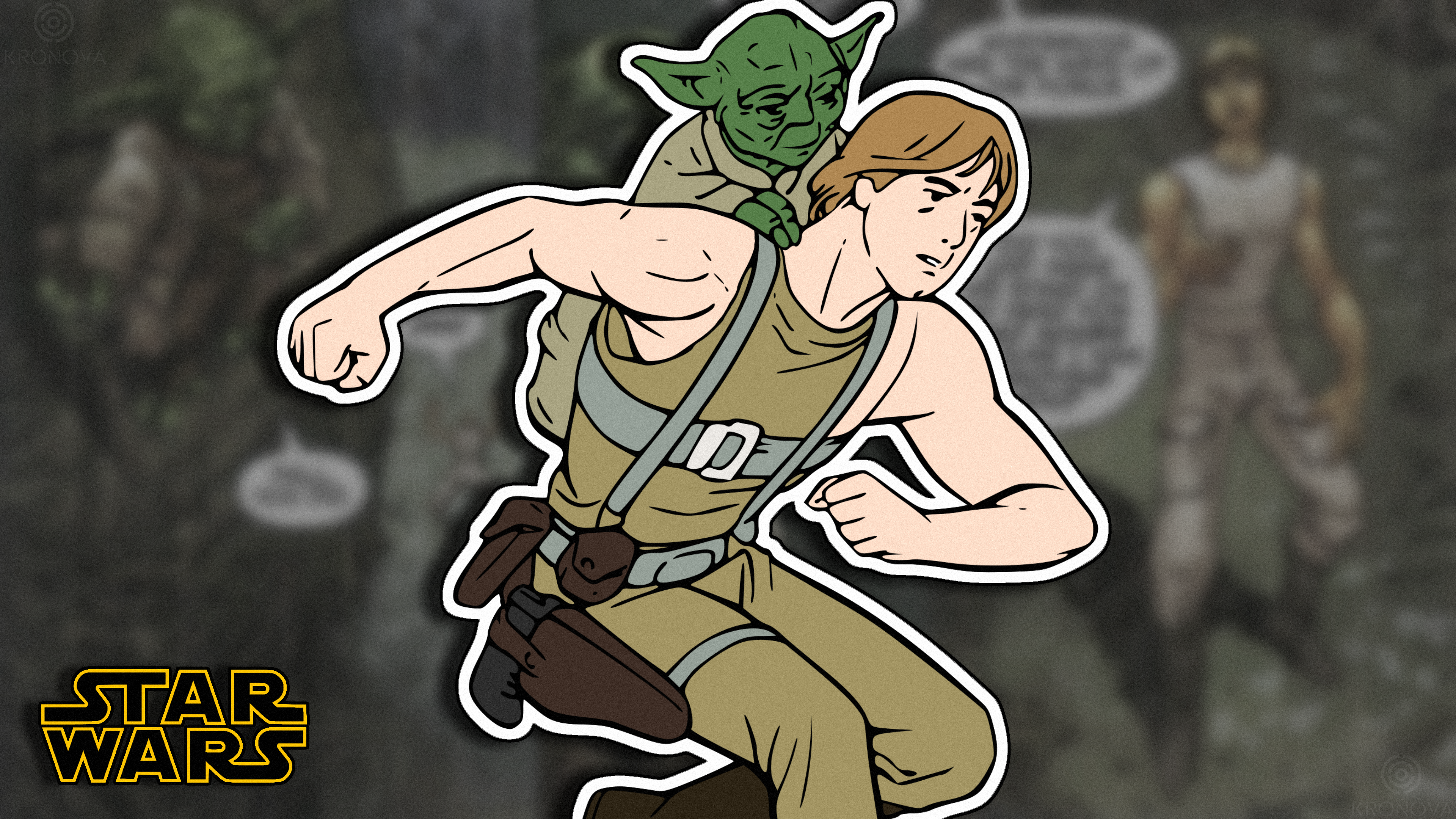 Star Wars Dagobah Luke Skywalker Yoda Comic Books Stickers 3840x2160