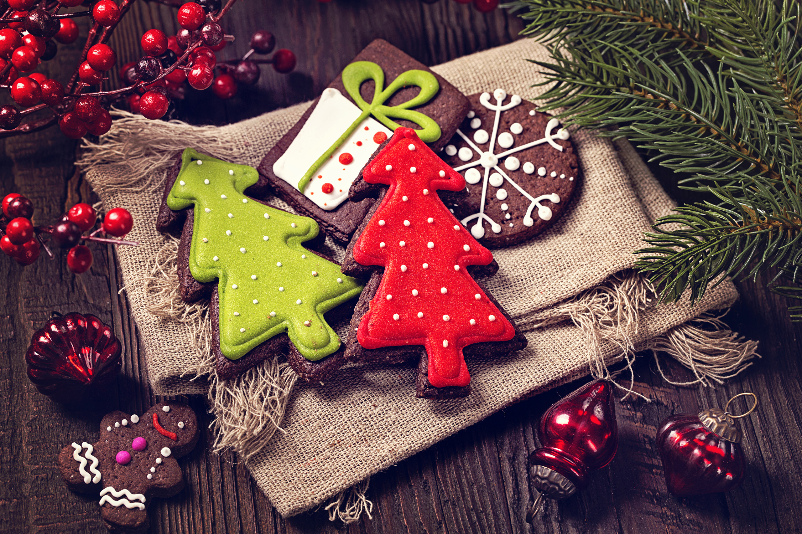 Christmas Christmas Tree Cookie Gingerbread 2560x1706