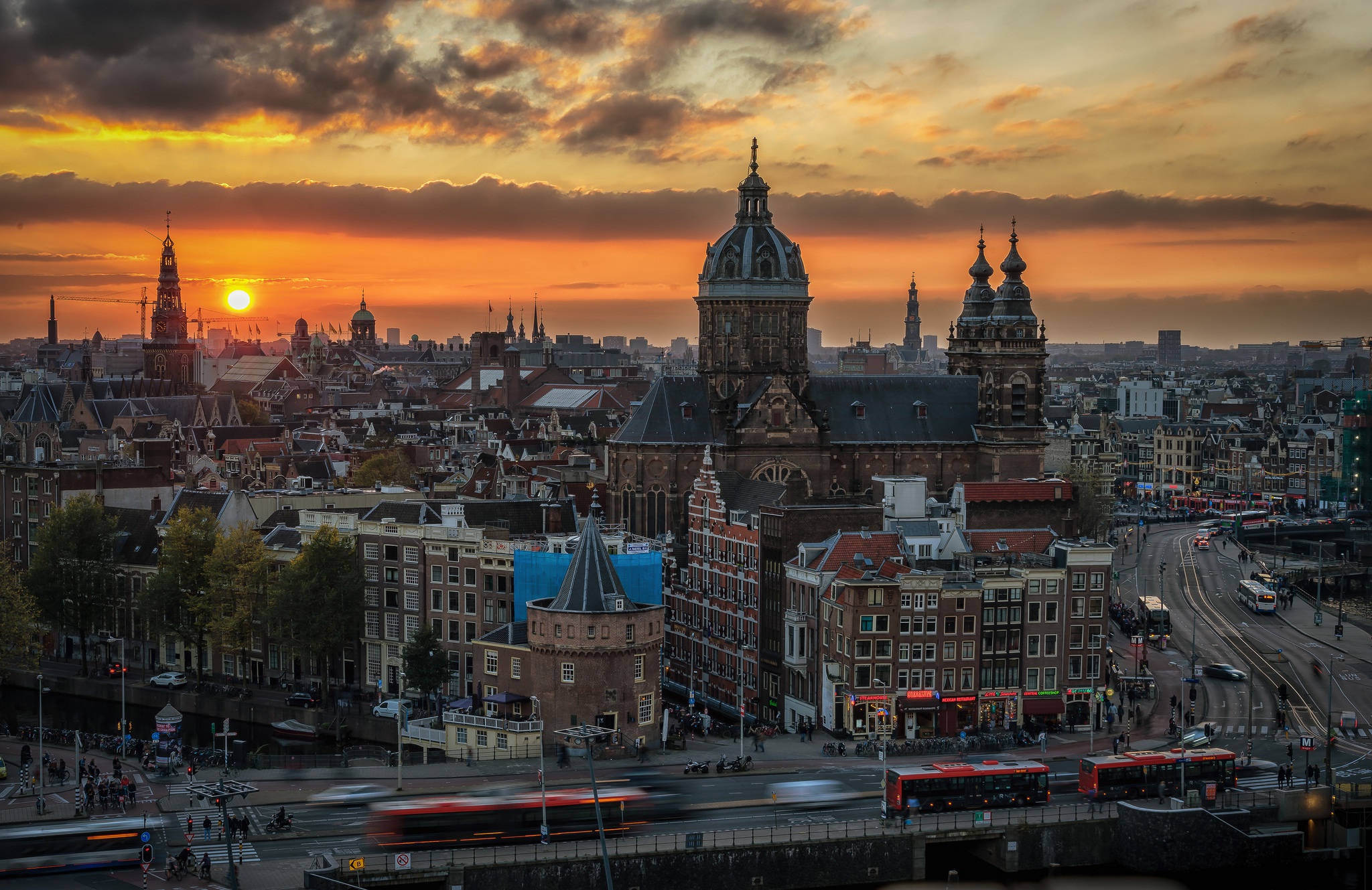 Amsterdam Building City Netherlands Sunset 2048x1329