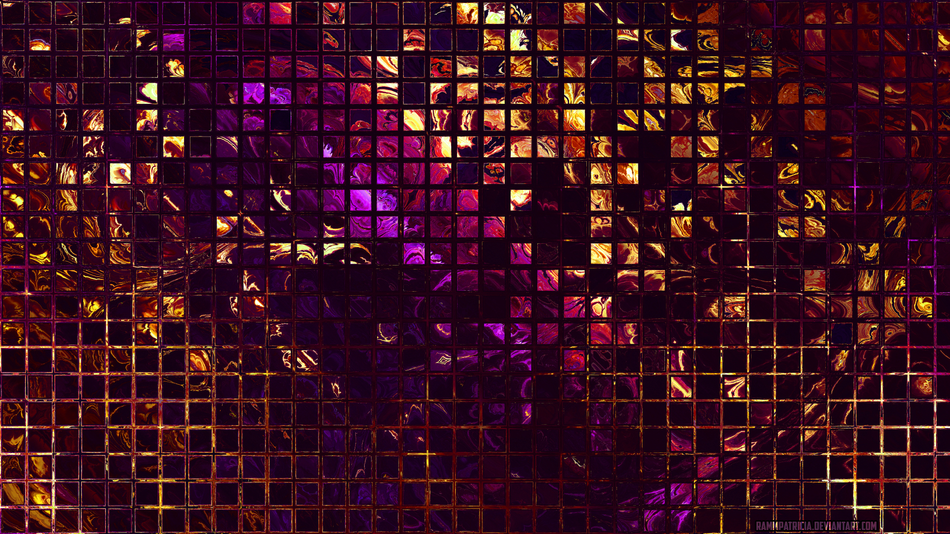 Artistic Colors Digital Art Geometry Mosaic Square 1920x1080