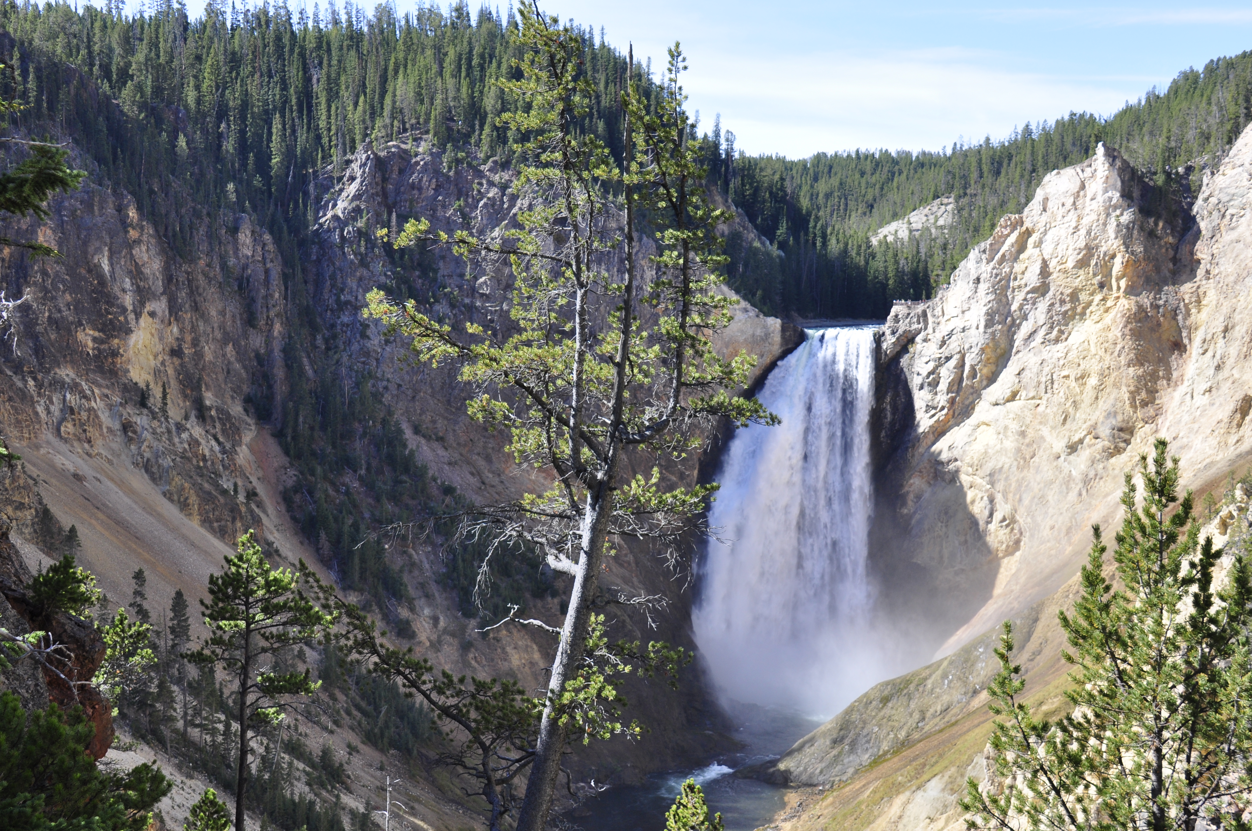 Cliff National Park Nature River Usa Waterfall Yellowstone 4288x2848