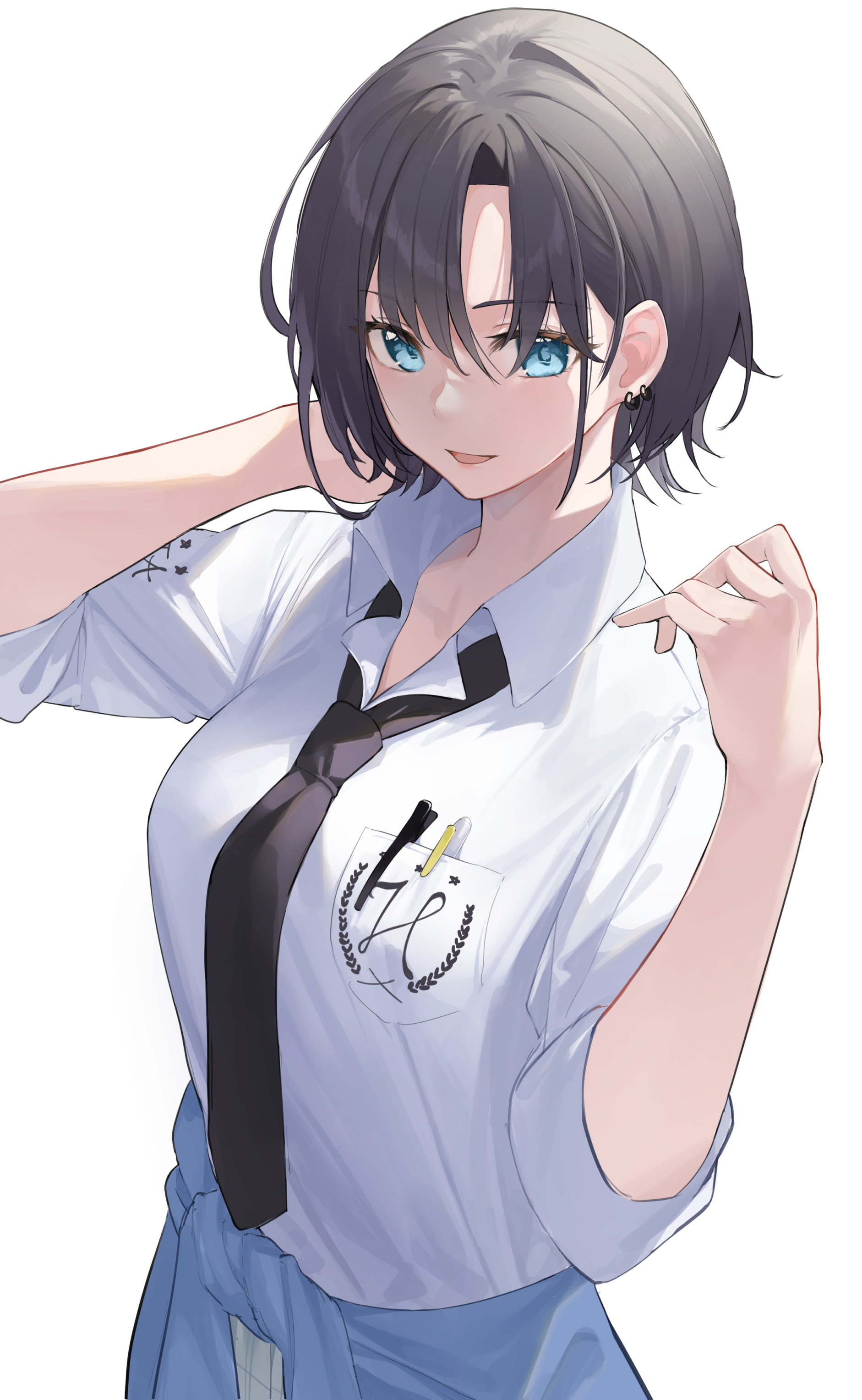 Anime Anime Girls Digital Art Artwork 2D Portrait Display Vertical Star741 School Uniform Tie Black  1882x3054