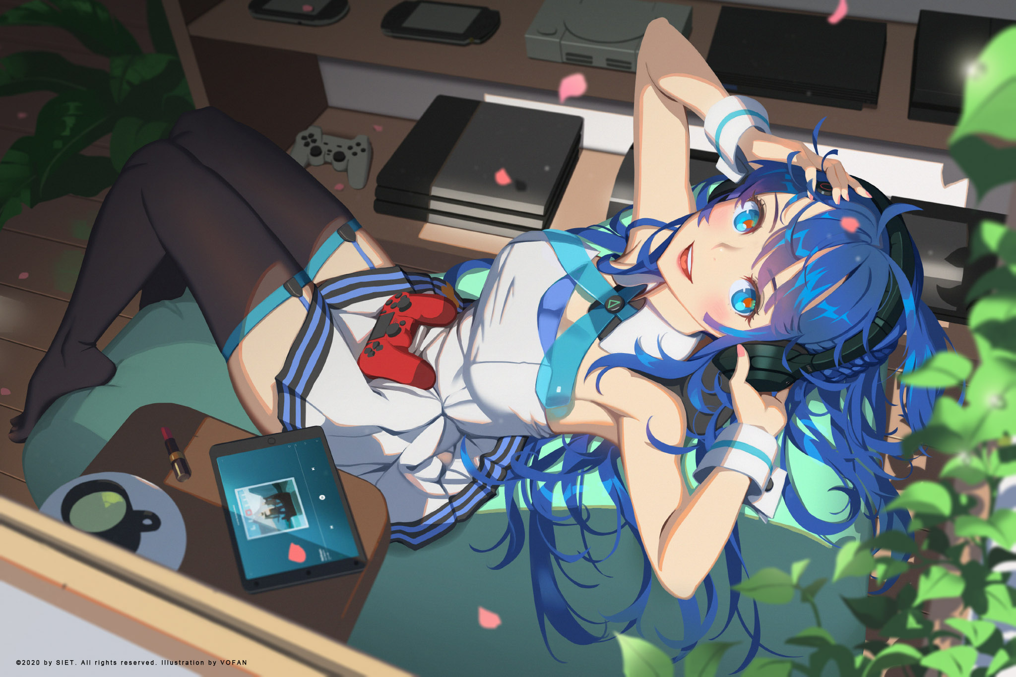 Anime Anime Girls Vofan Blue Hair 2048x1365