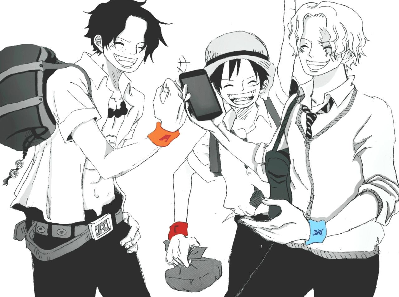 One Piece Monkey D Luffy Portgas D Ace Sabo Anime Boys School Uniform Anime Manga 1280x952