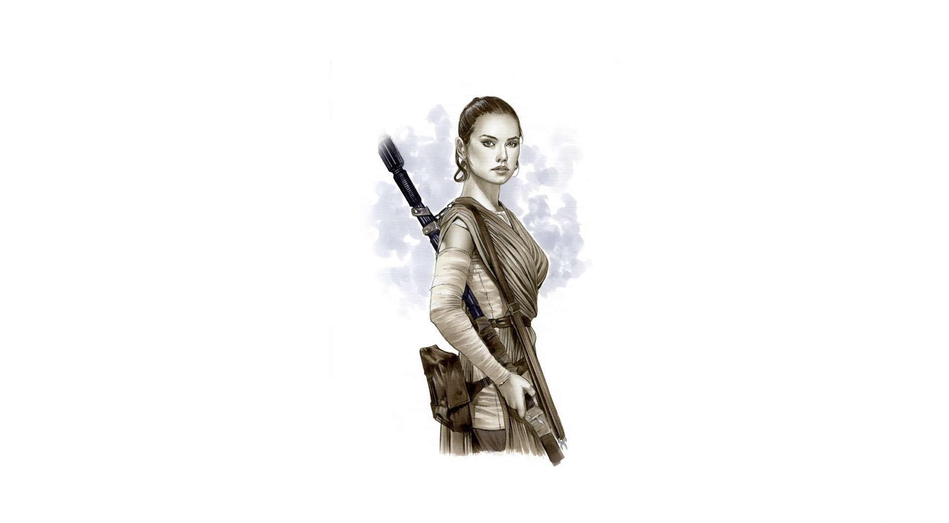 Artwork Star Wars Science Fiction Science Fiction Women Rey From Star Wars 1919x1058