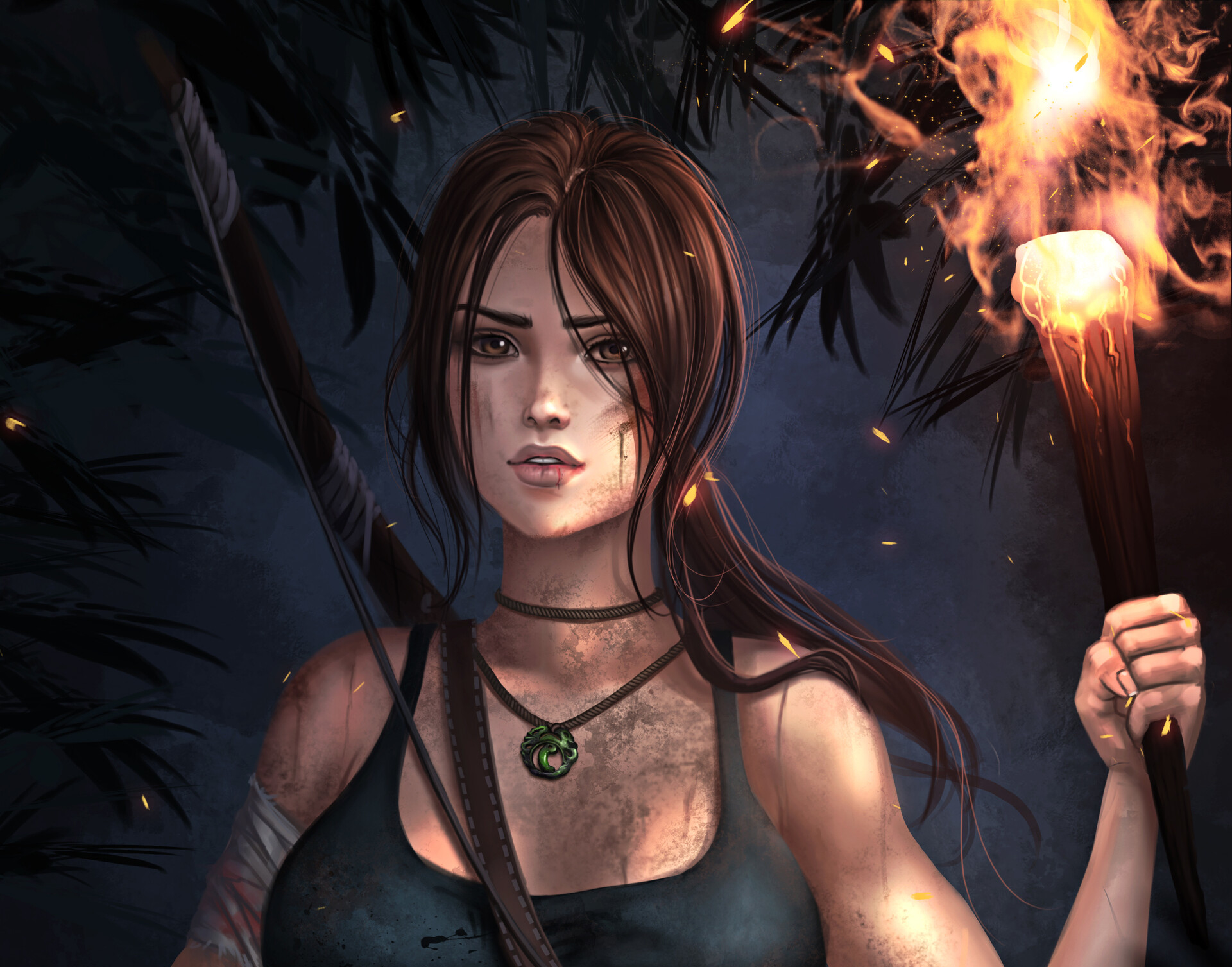 Brown Hair Lara Croft Tomb Raider Torch 1920x1507