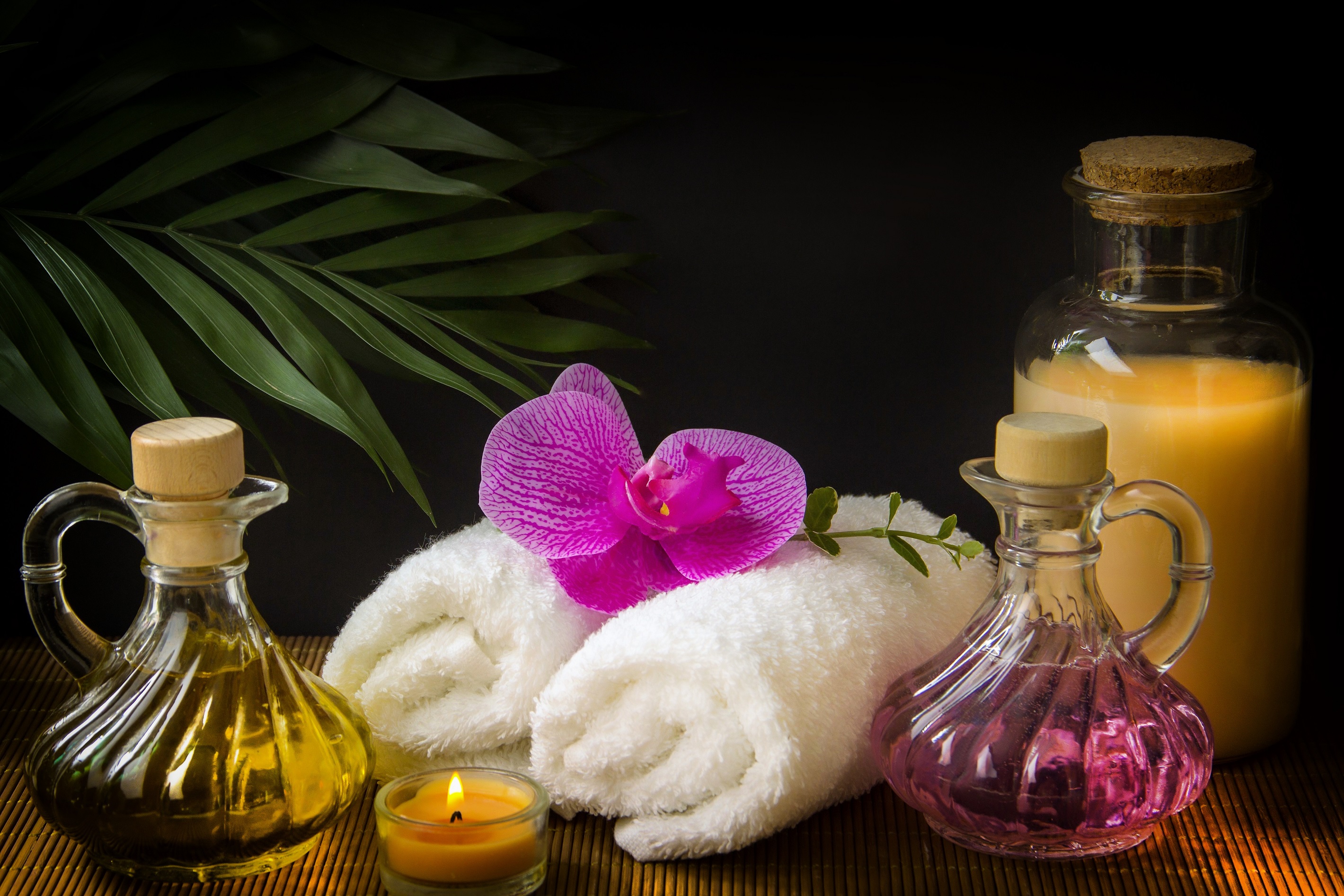 Candle Orchid Spa Still Life Towel 2840x1893