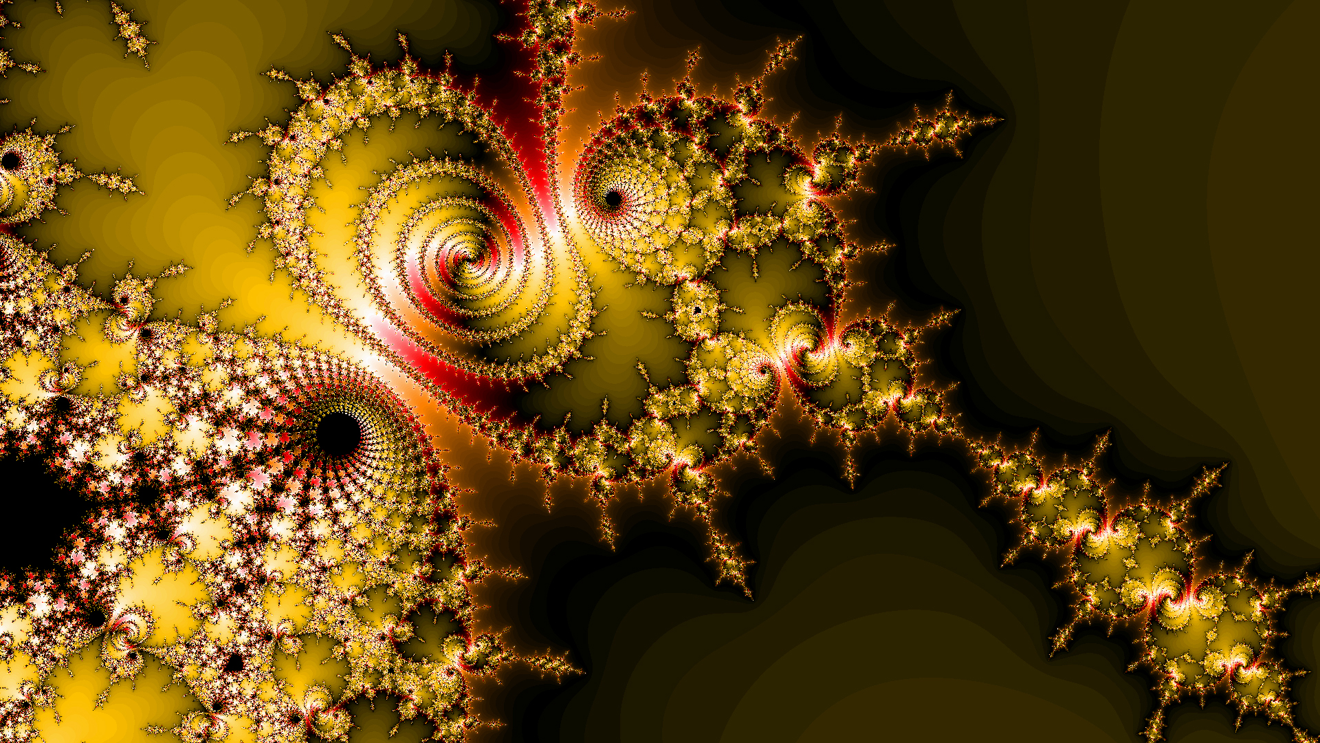 Abstract Artistic Colors Digital Art Fractal Gradient Spiral Yellow 1920x1080