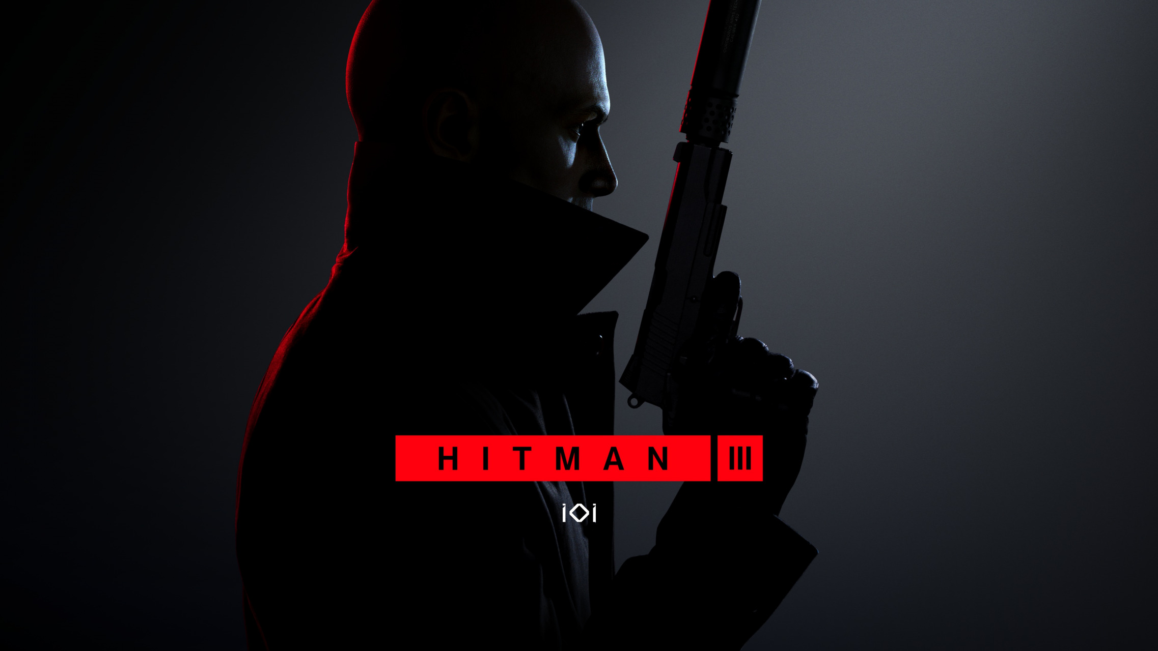 Codename 47 Hitman Hitman 3 Black Coat Video Games Pistol Video Game Characters Simple Background 2274x1280