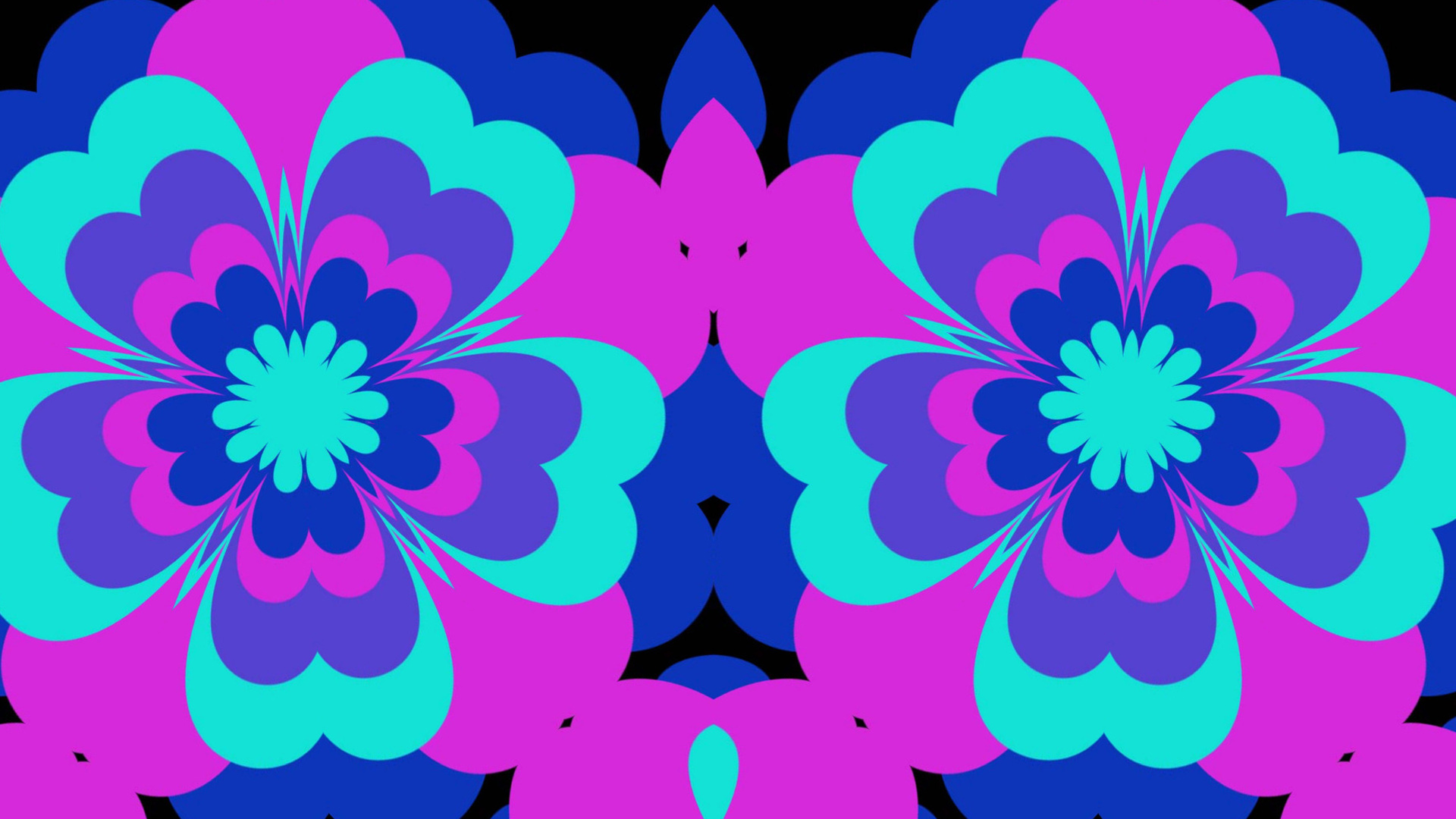 Artistic Colorful Colors Digital Art Flower Kaleidoscope Pattern Symmetry 1920x1080