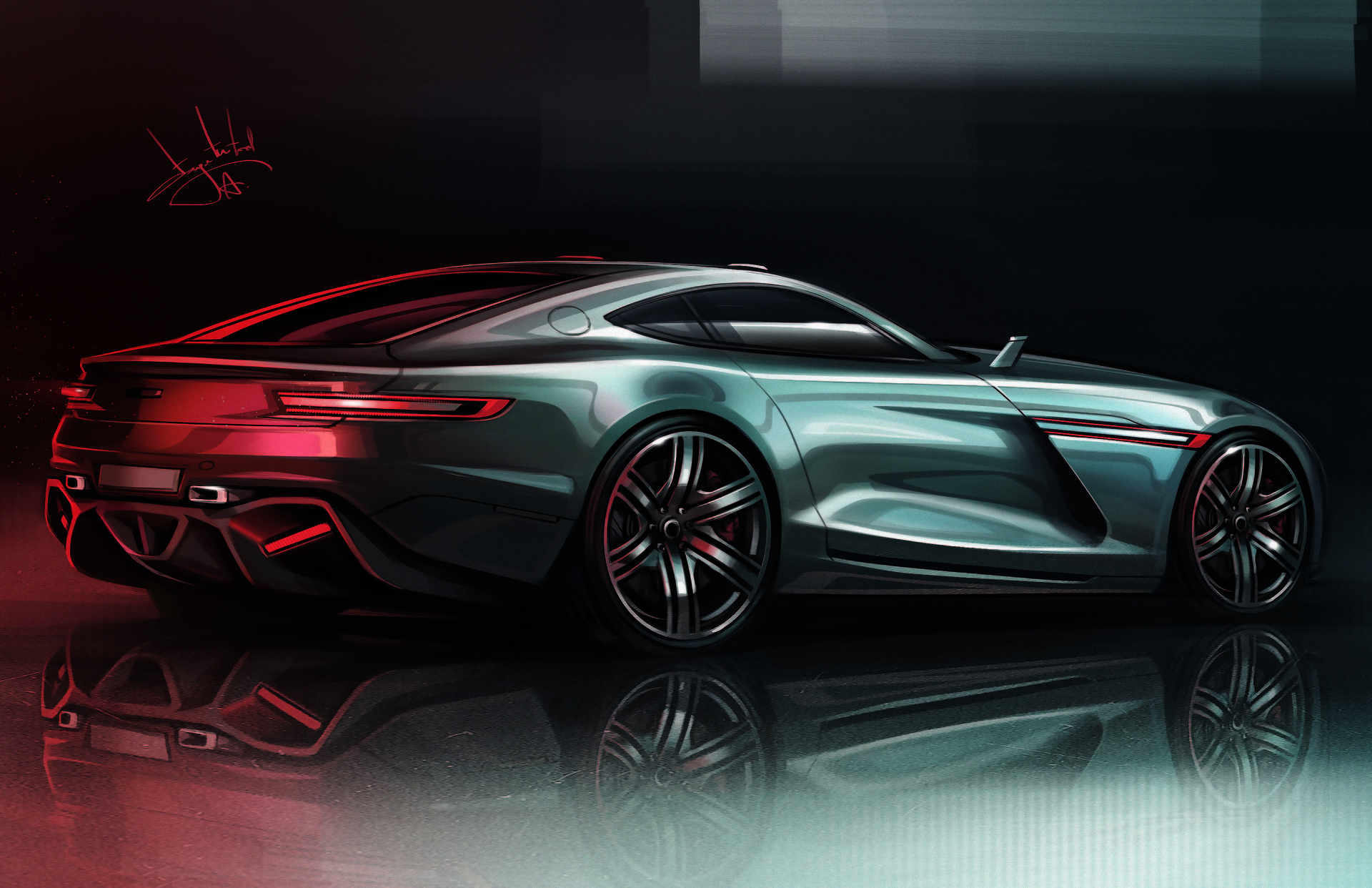 Aleksandr Sidelnikov Car Concept Art Concept Car Simple Background Sports Car 1920x1242