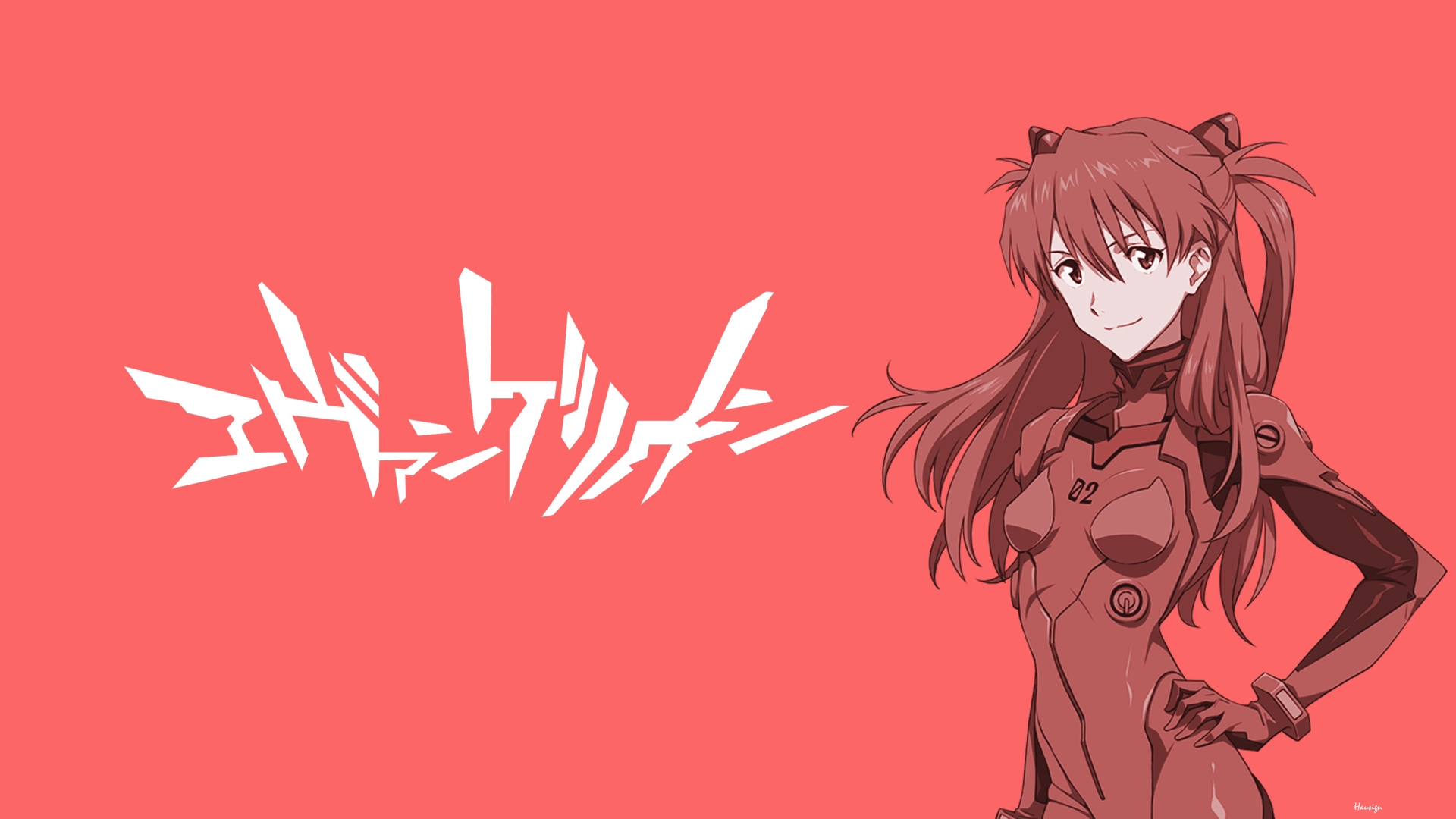 Asuka Langley Soryu Neon Genesis Evangelion Mecha Fight Mecha Girls Red Background 1920x1080