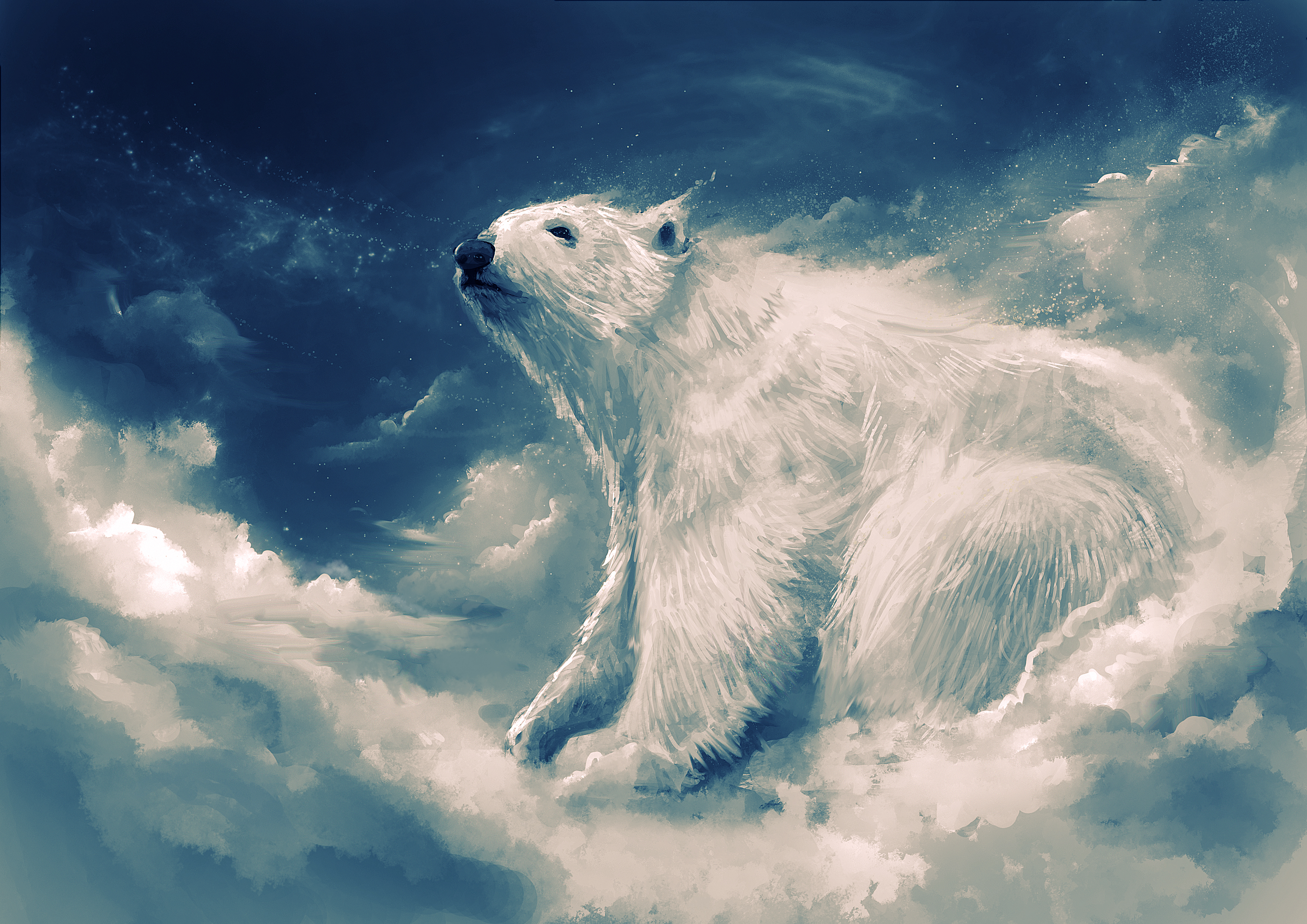 Artistic Cloud Polar Bear Sky 3508x2480