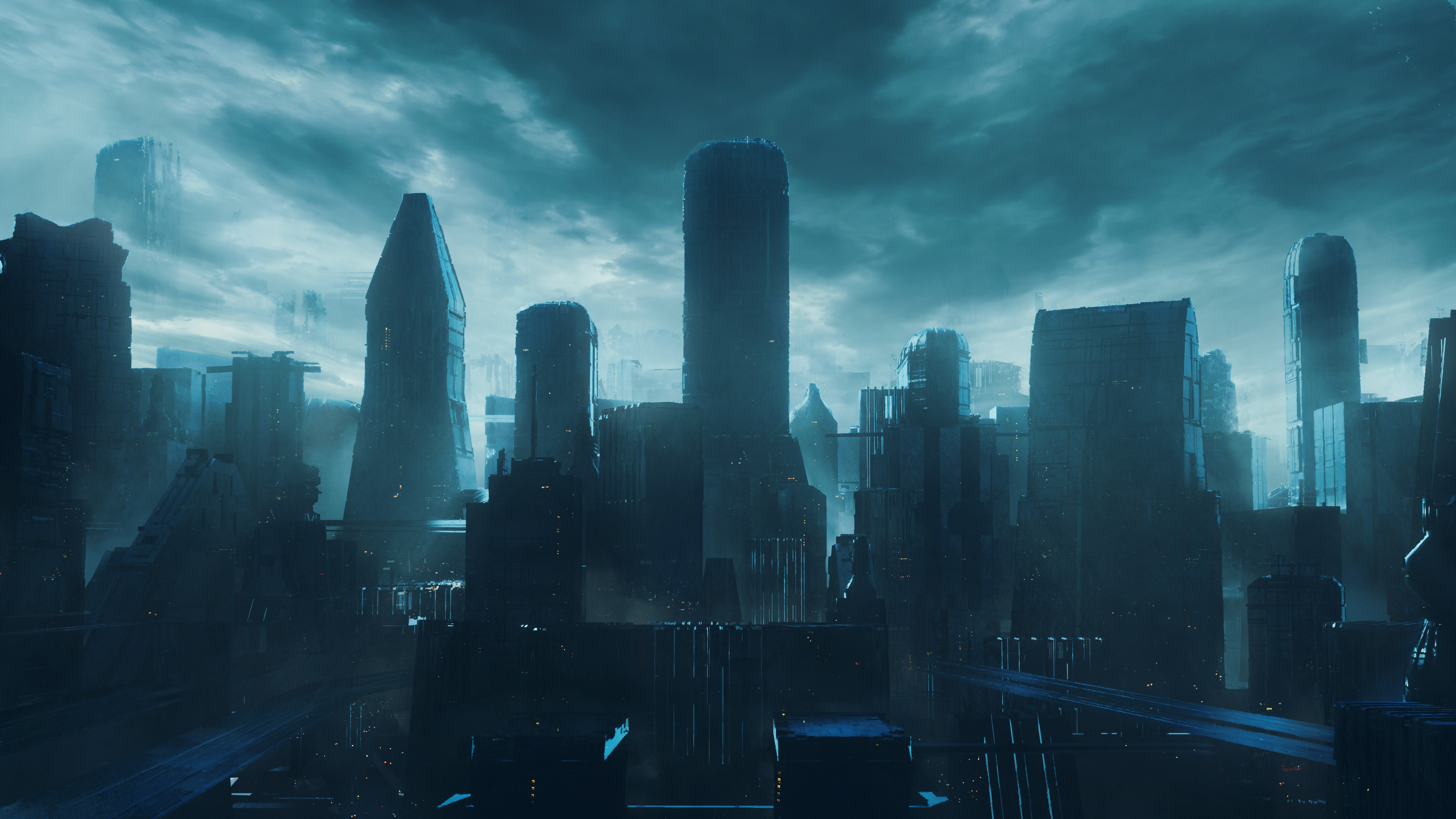 Andrei Khrutskii Digital Art Science Fiction Futuristic City Cityscape Skyscraper 3840x2160