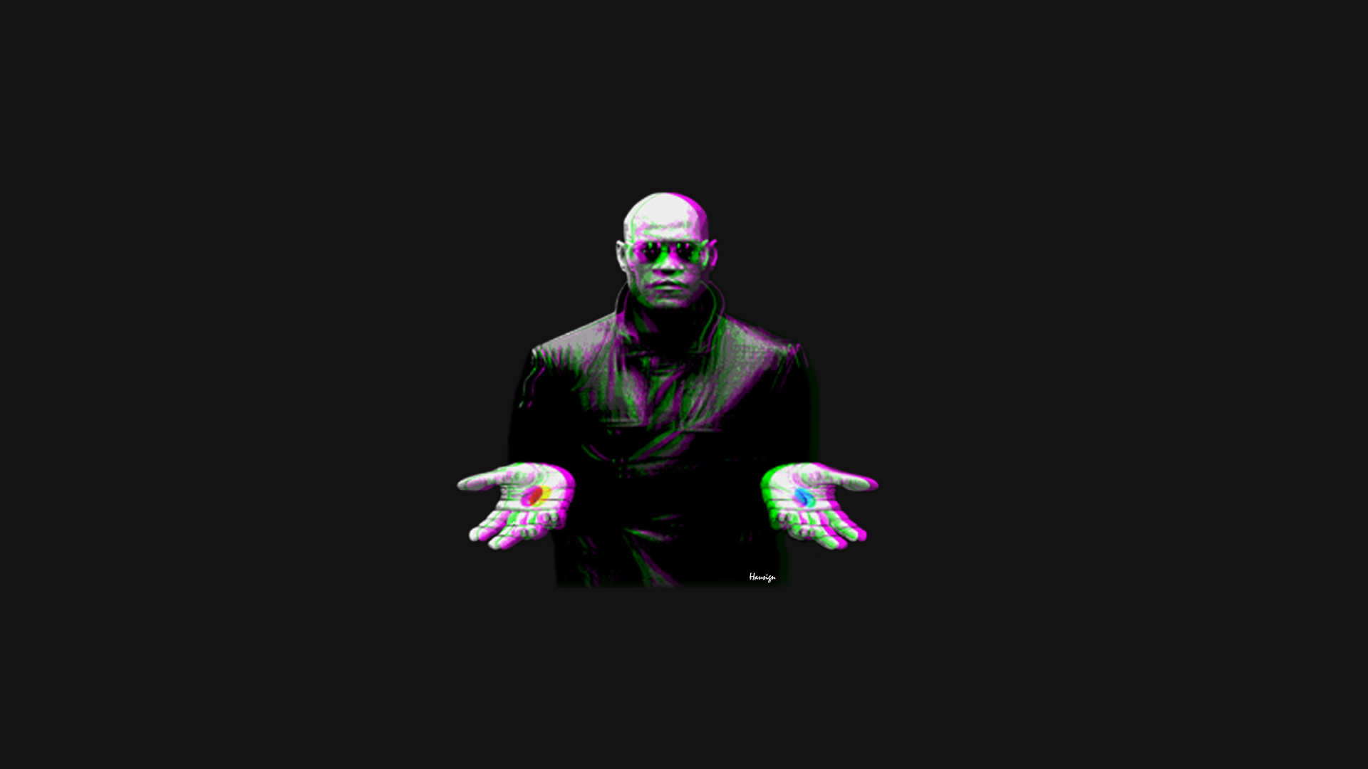 Morpheus The Matrix 3D Graphics Pills Movies Chromatic Aberration Laurence Fishburne 1920x1080