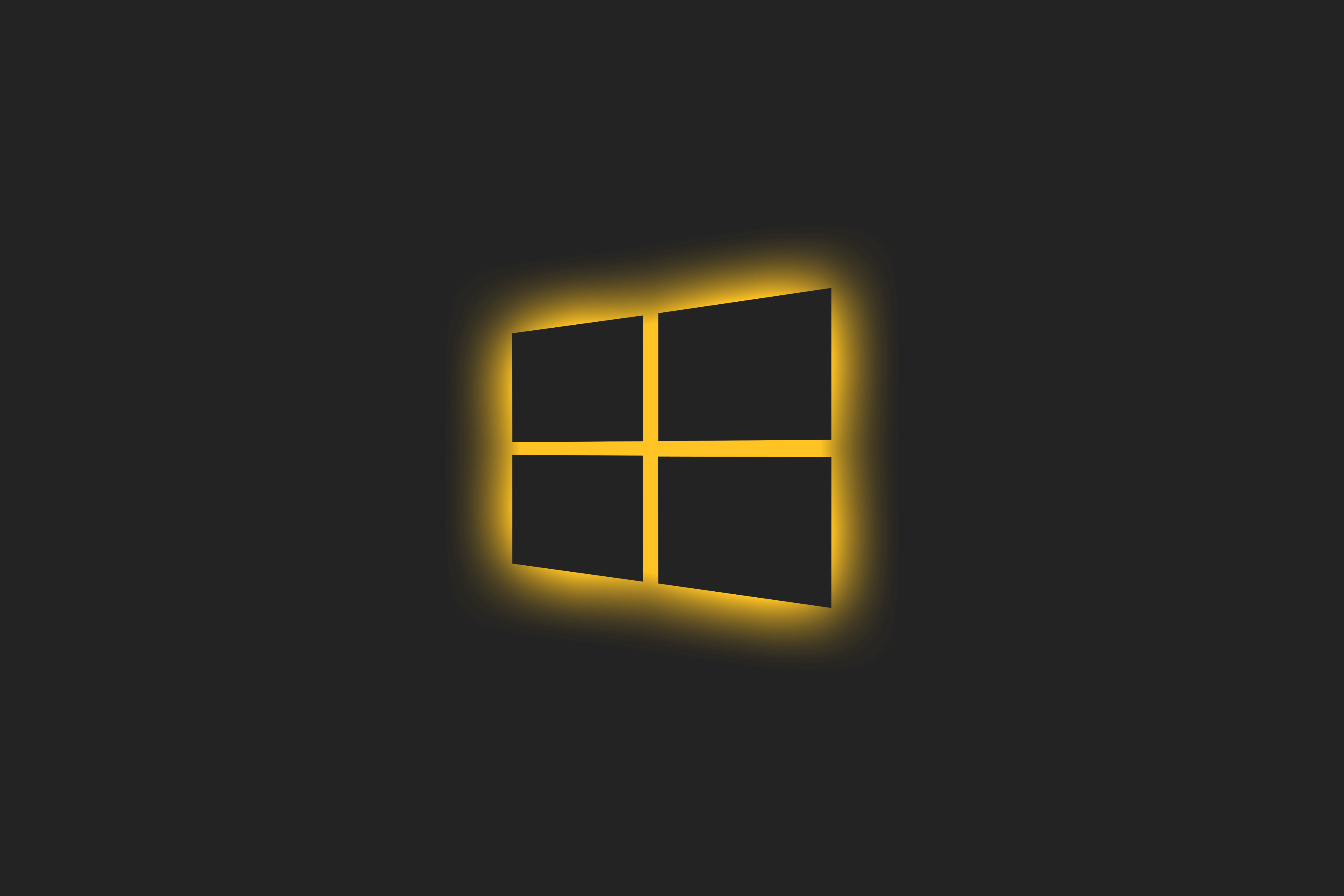 Microsoft Glowing Simple Background Window Windows 10 Yellow 4500x3000