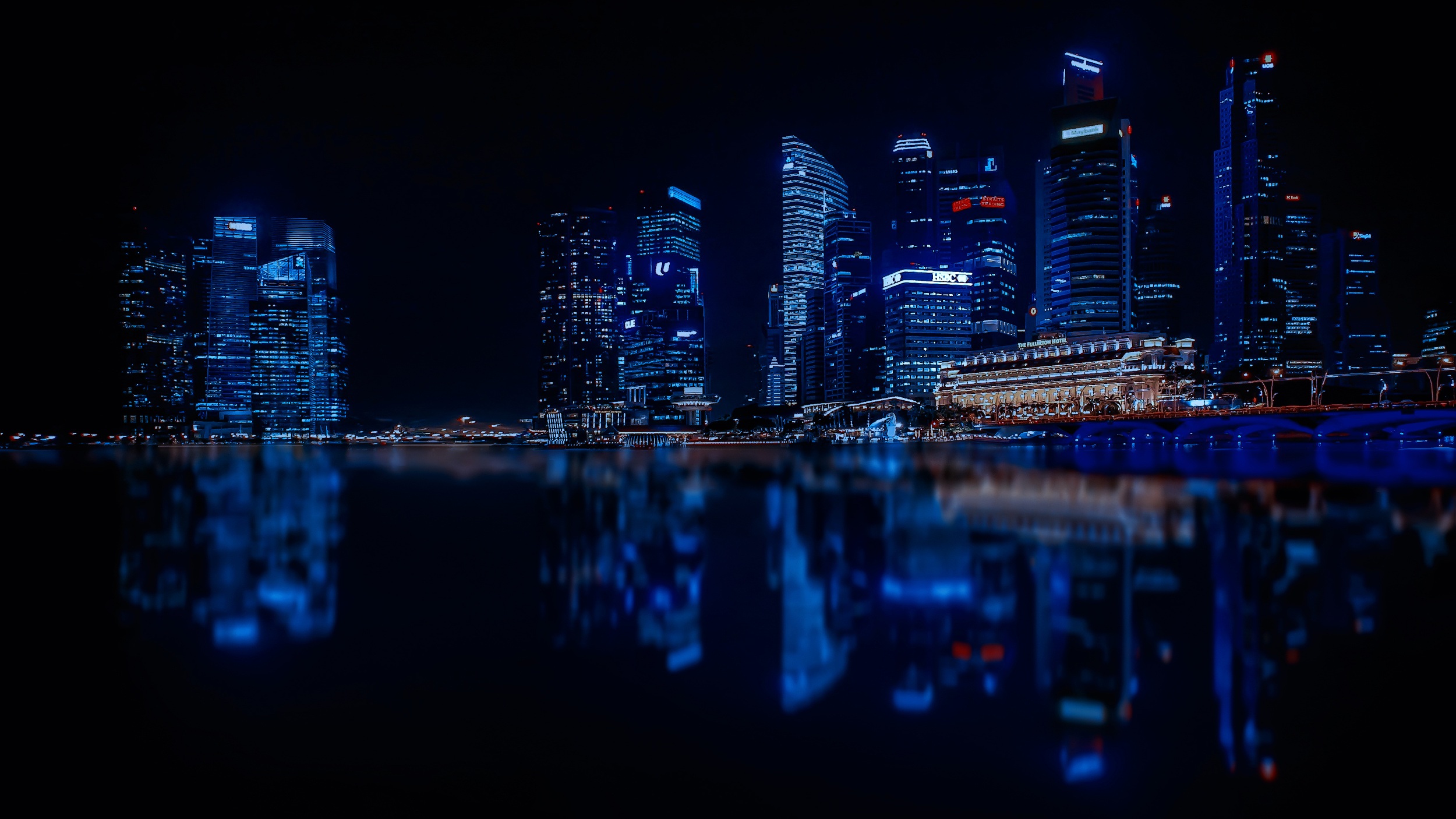 Singapore City Architecture Night Building 2500x1406