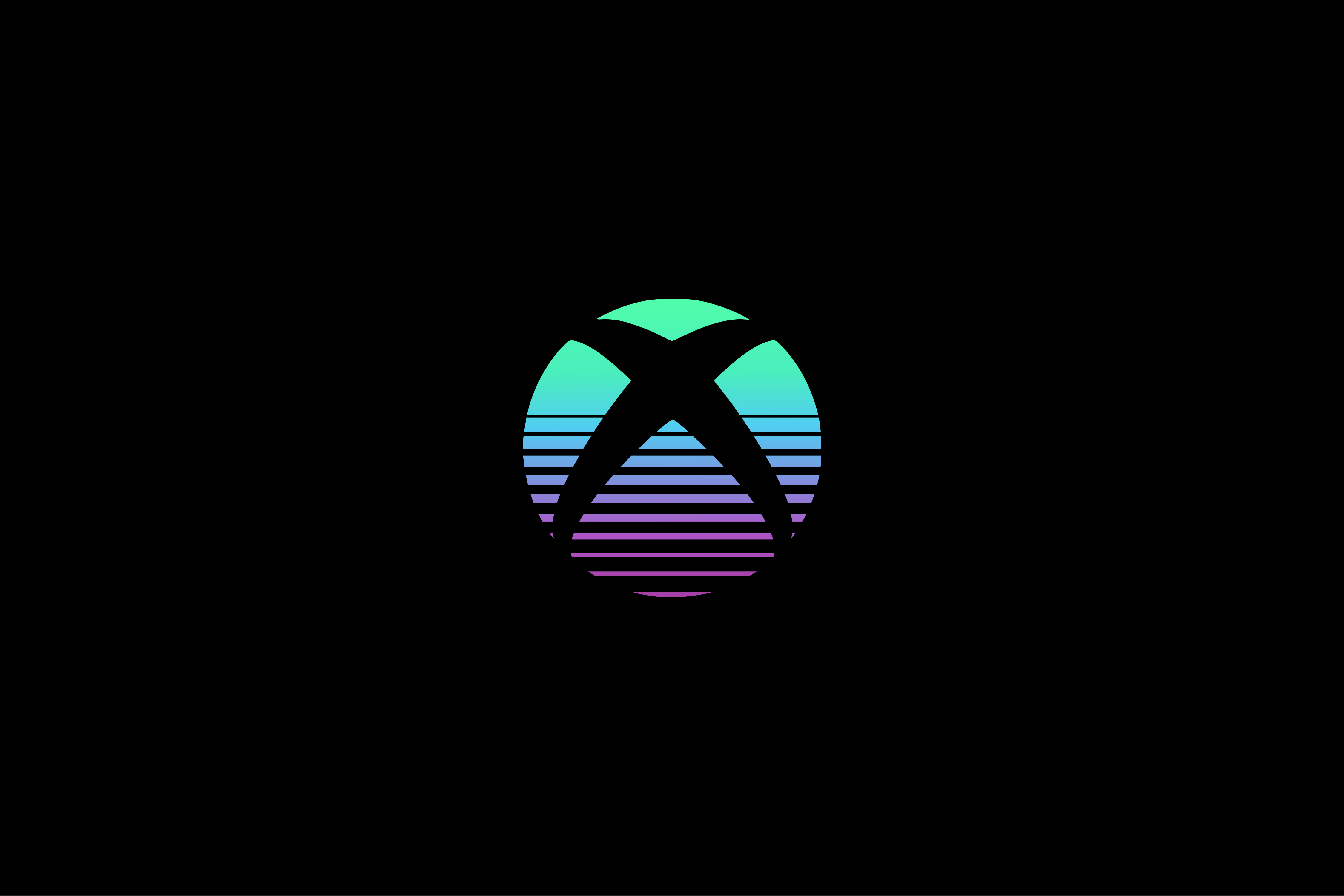 Xbox Microsoft Consoles Logo Retro Style Simple Background Gear Lines Black Dark 4500x3000