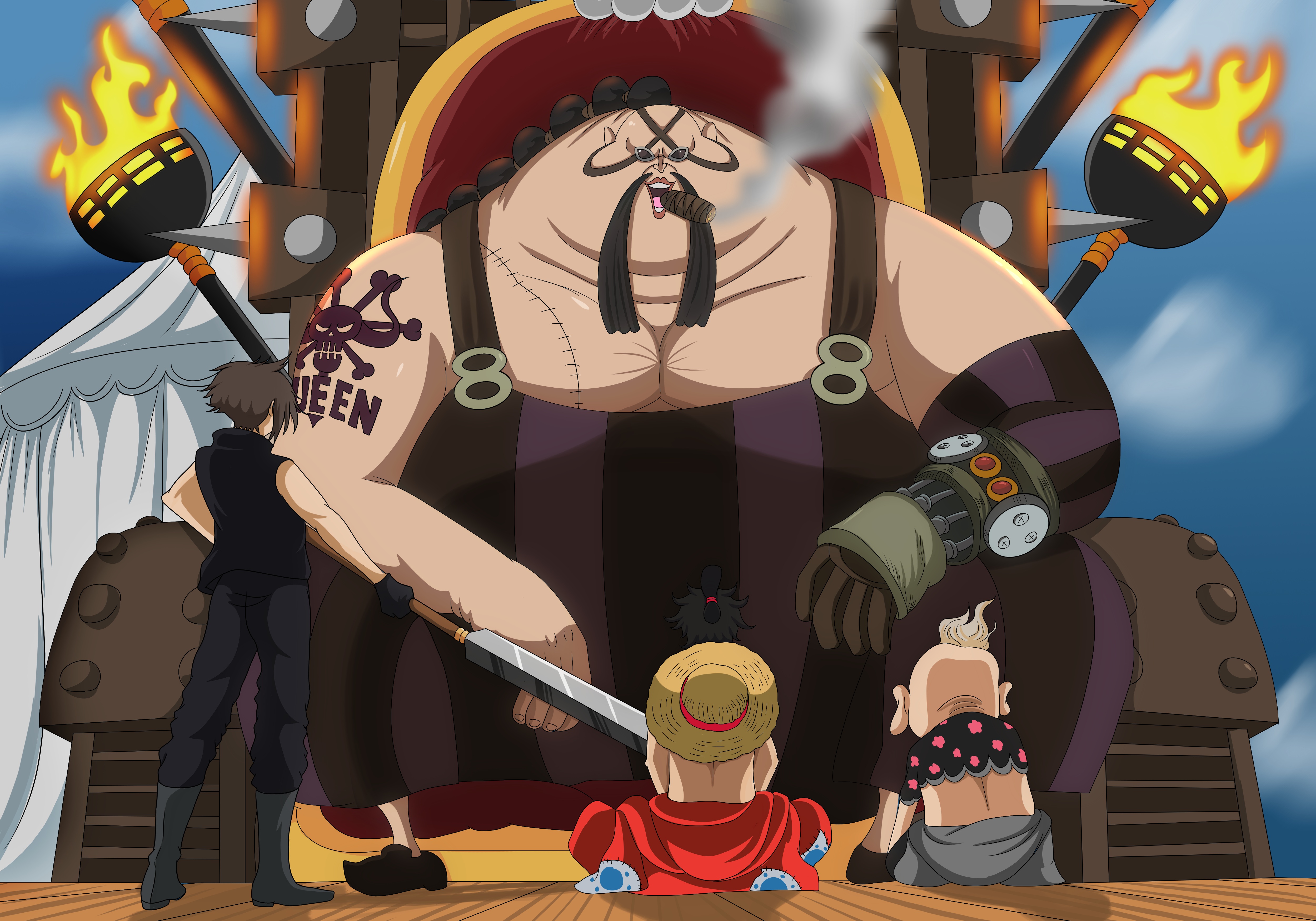 Hyogoro One Piece Monkey D Luffy Queen The Plague 5000x3500
