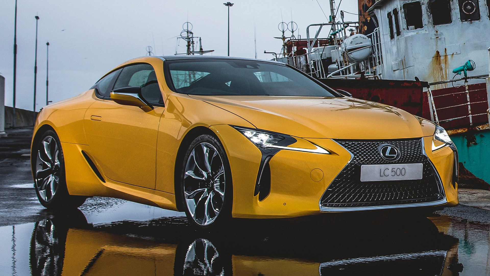 Coupe Grand Tourer Lexus Lc 500 Luxury Car Yellow Car 1920x1080