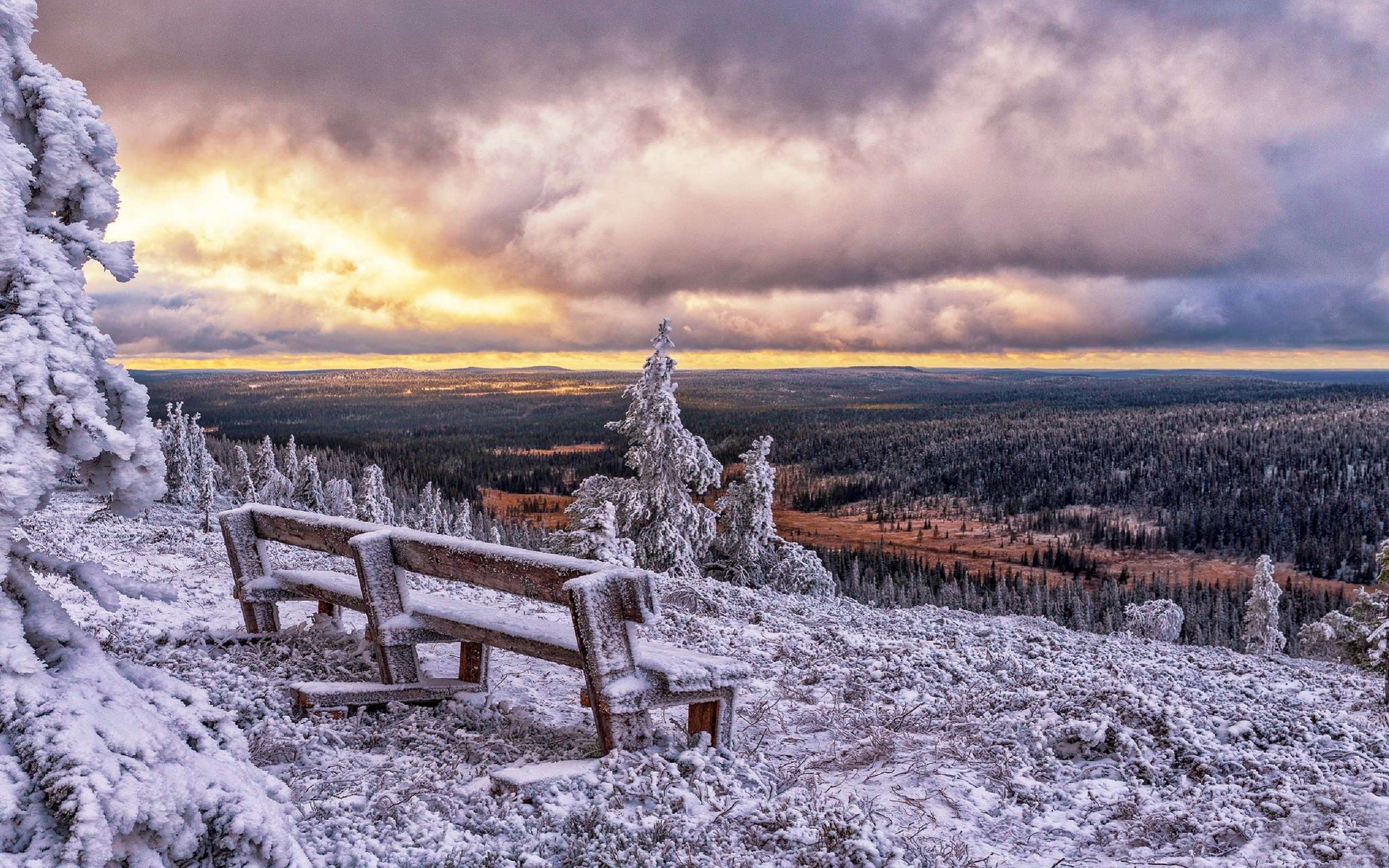 Mountains Landscape Nature Winter Finland Snow 2560x1600