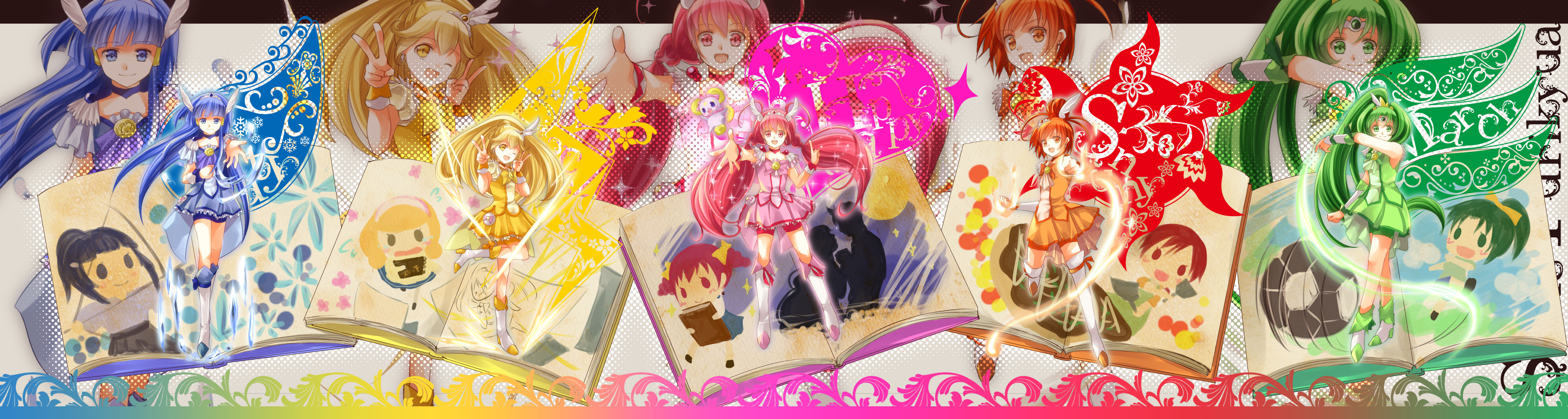 Precure Pretty Cure Thigh Highs Magical Girls Anime Girls 4932x1320