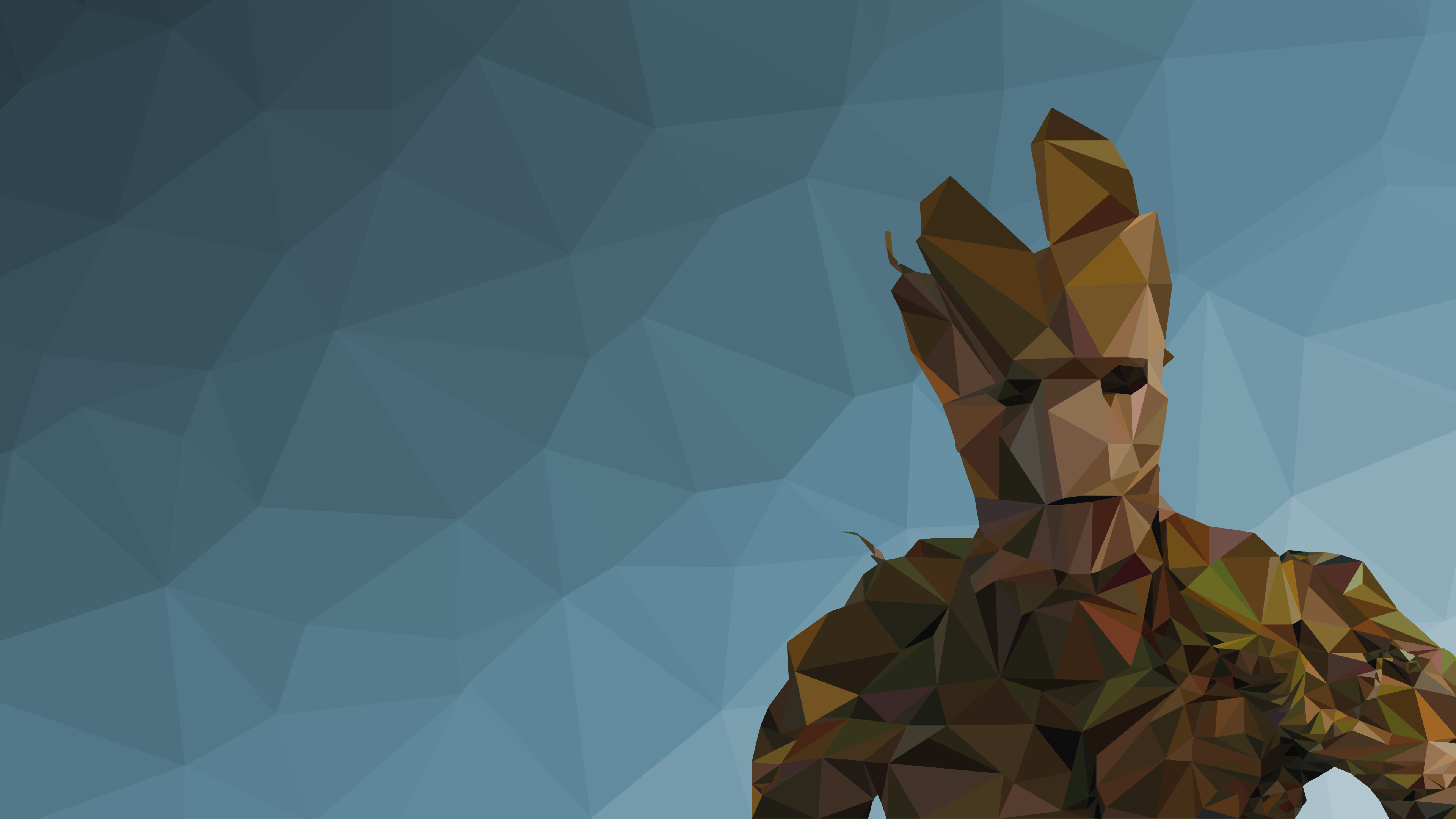 Groot Guardians Of The Galaxy Digital Art Polygon Art Marvel Cinematic Universe 3840x2160