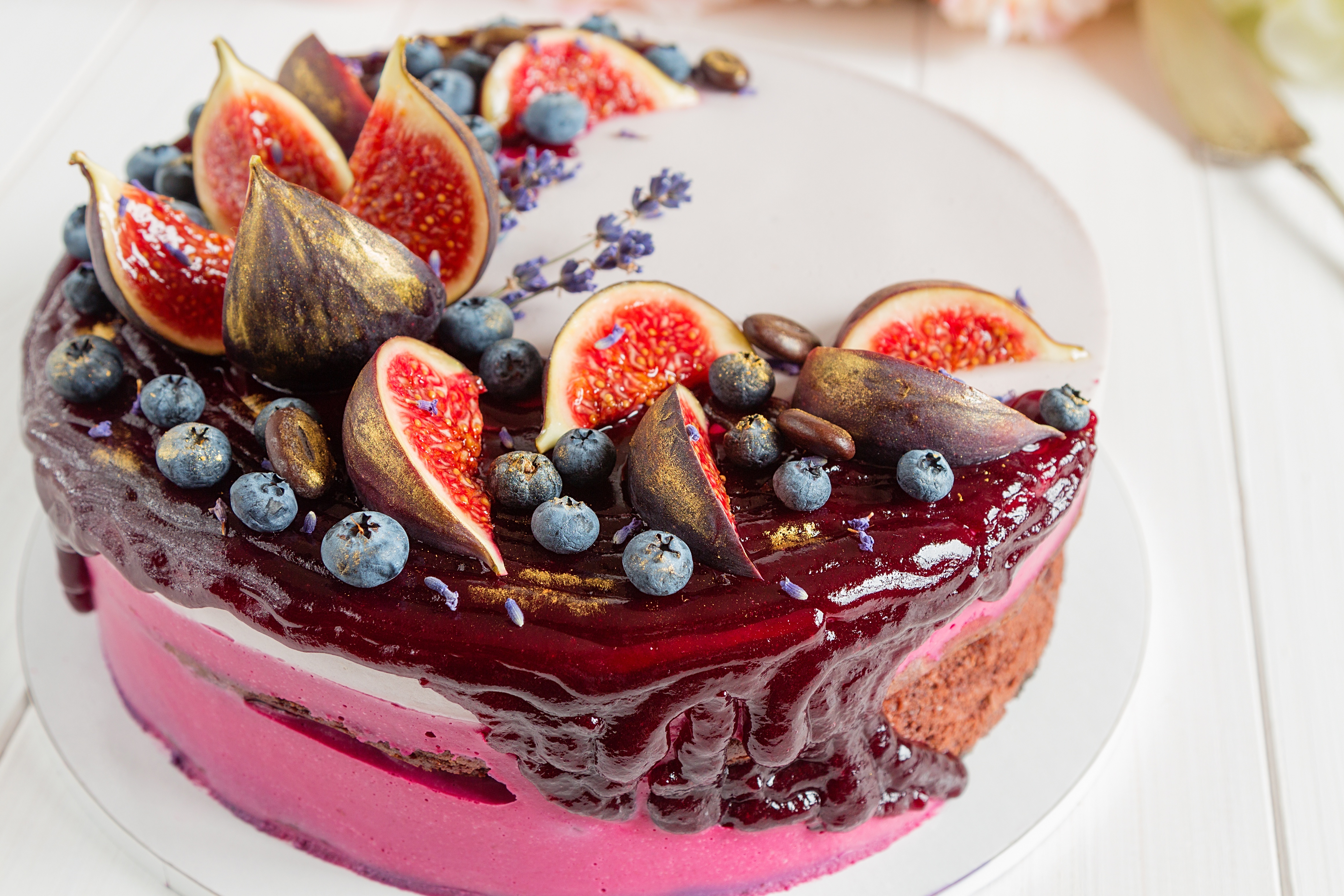 Blueberry Cake Fig Pastry 4650x3100